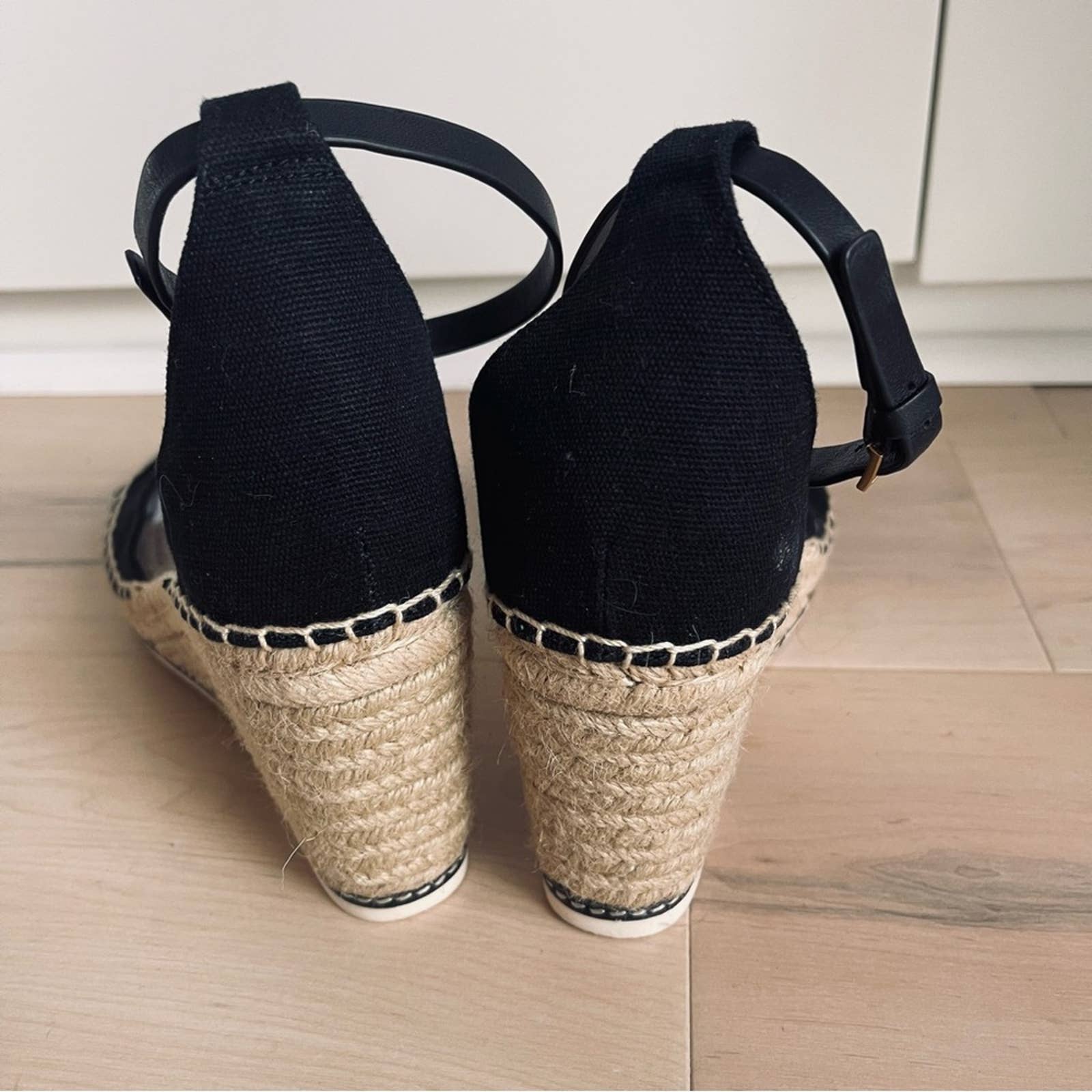 Tory Burch Colorblock Espadrille Wedge Black Tan Ankle Strap Casual by Tory Burch - Image 7