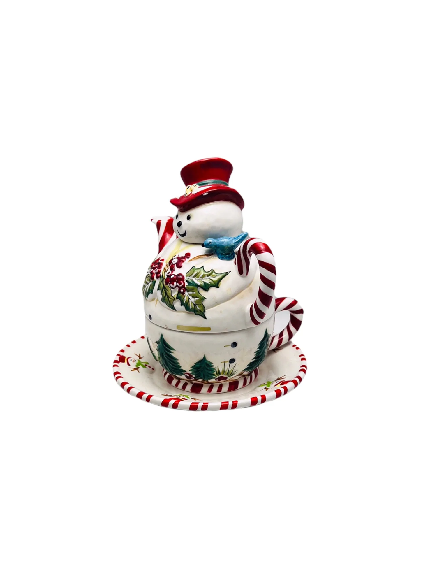 Tracy Porter Vintage Jolly Ol’ Snowy Stackable Teapot and Teacup Set 4 Piece by Tracy Porter - Image 2