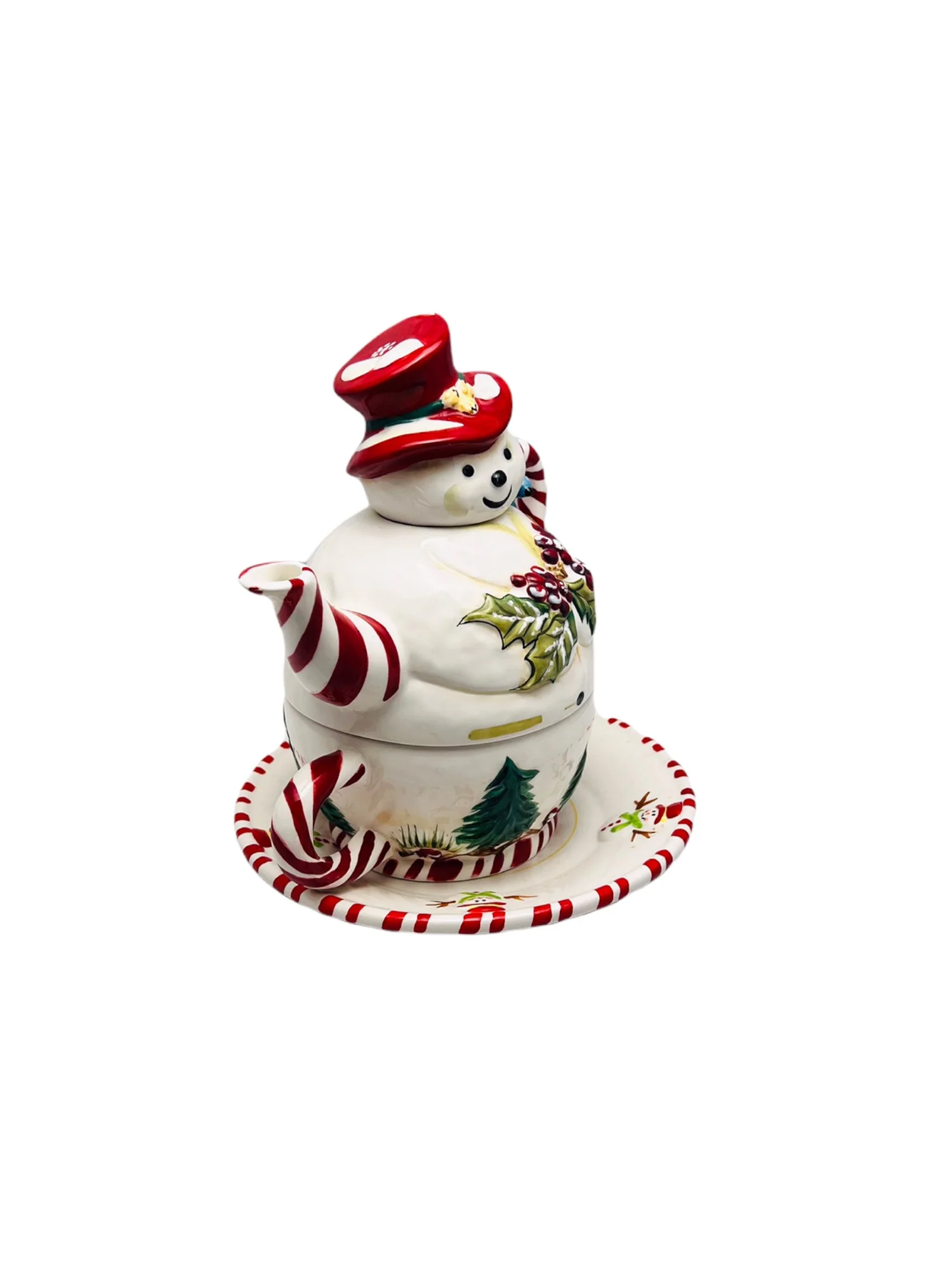 Tracy Porter Vintage Jolly Ol’ Snowy Stackable Teapot and Teacup Set 4 Piece by Tracy Porter - Image 3