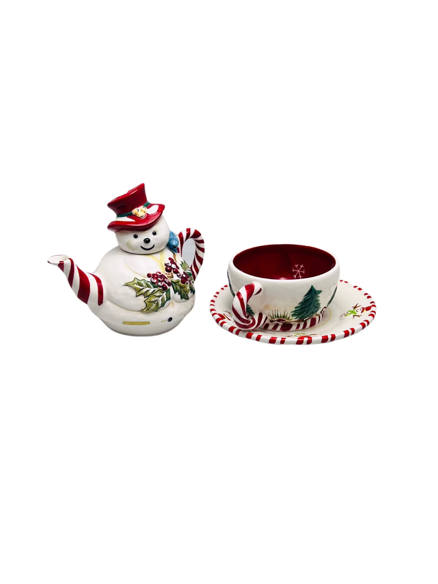 Tracy Porter Vintage Jolly Ol’ Snowy Stackable Teapot and Teacup Set 4 Piece by Tracy Porter - Image 6