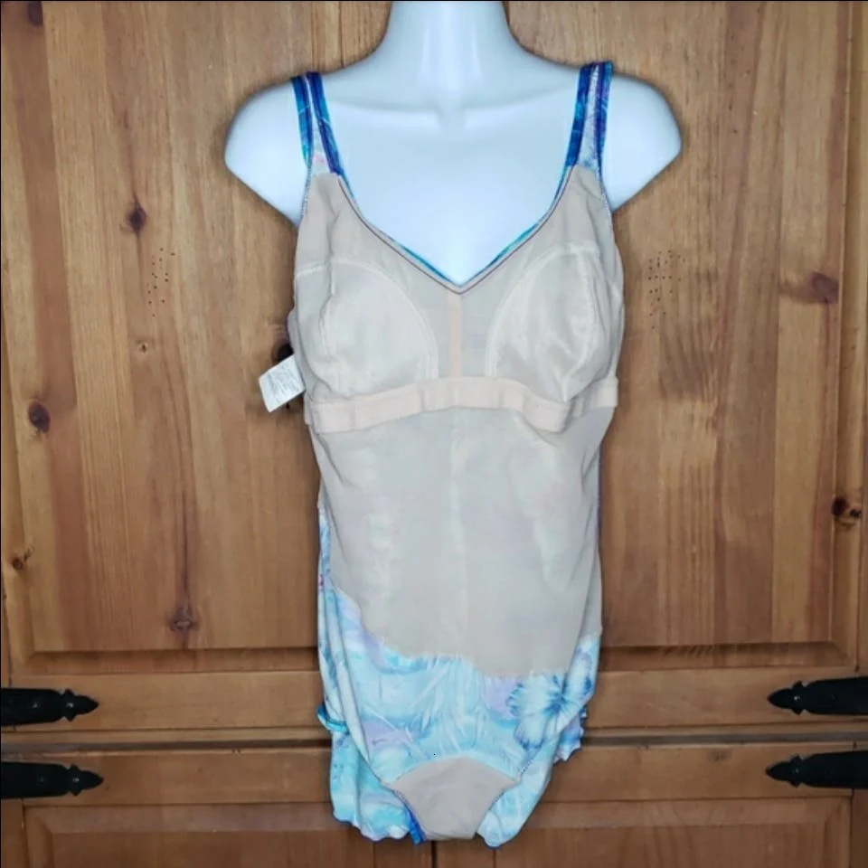Tropical One Piece Skirt Dress Swimsuit by Robby Len Swim Fashions - Image 10