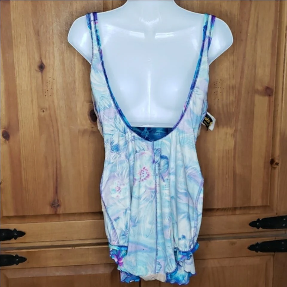 Tropical One Piece Skirt Dress Swimsuit by Robby Len Swim Fashions - Image 11