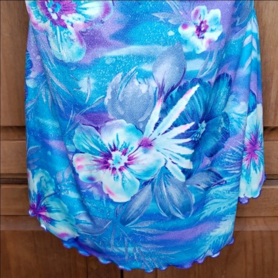 Tropical One Piece Skirt Dress Swimsuit by Robby Len Swim Fashions - Image 4