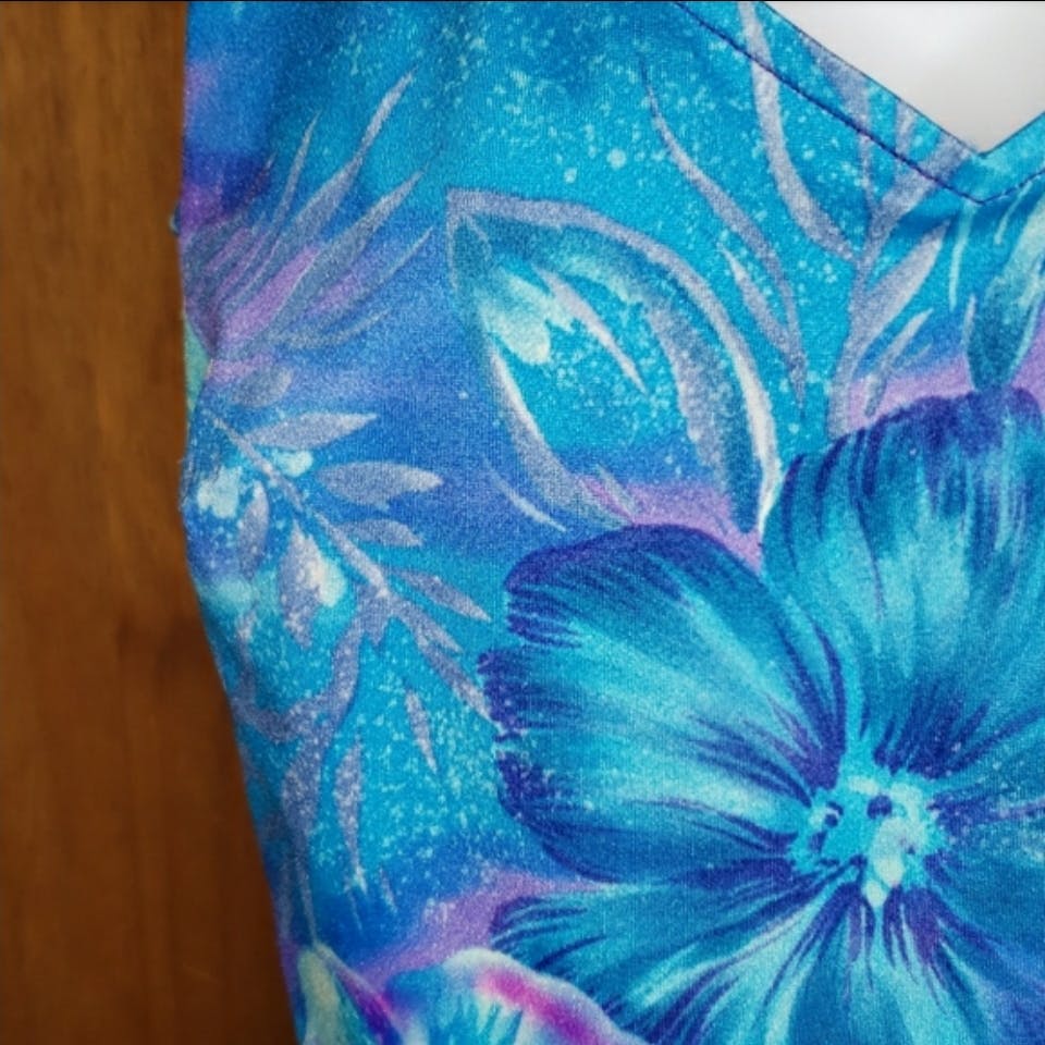 Tropical One Piece Skirt Dress Swimsuit by Robby Len Swim Fashions - Image 5