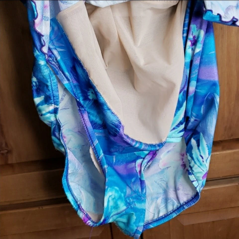 Tropical One Piece Skirt Dress Swimsuit by Robby Len Swim Fashions - Image 6