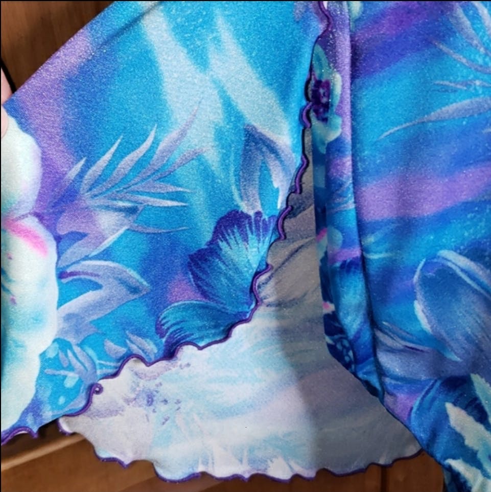 Tropical One Piece Skirt Dress Swimsuit by Robby Len Swim Fashions - Image 9