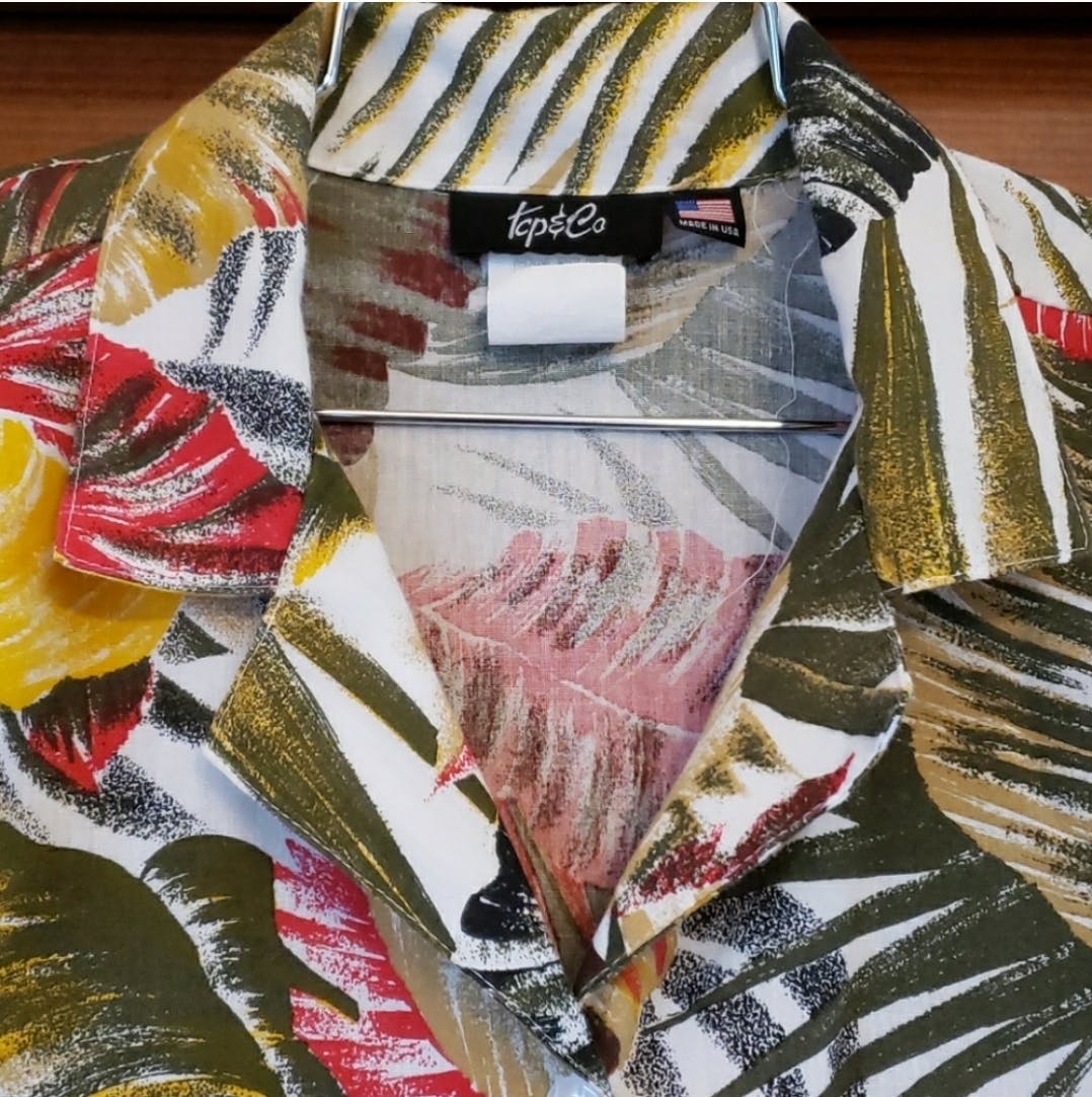 Tropical Print Button Front Shirt by Top & Co. - Image 3