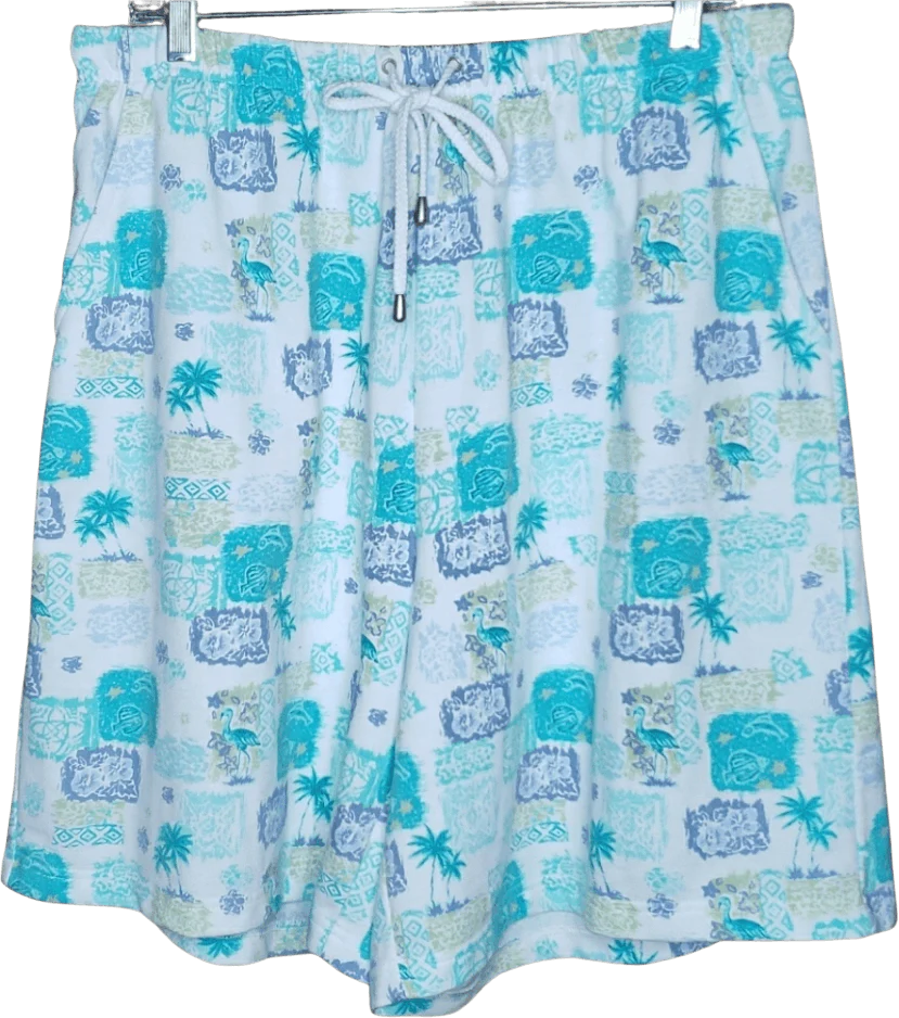 Blue Checker Tropical Theme Shorts by Koret