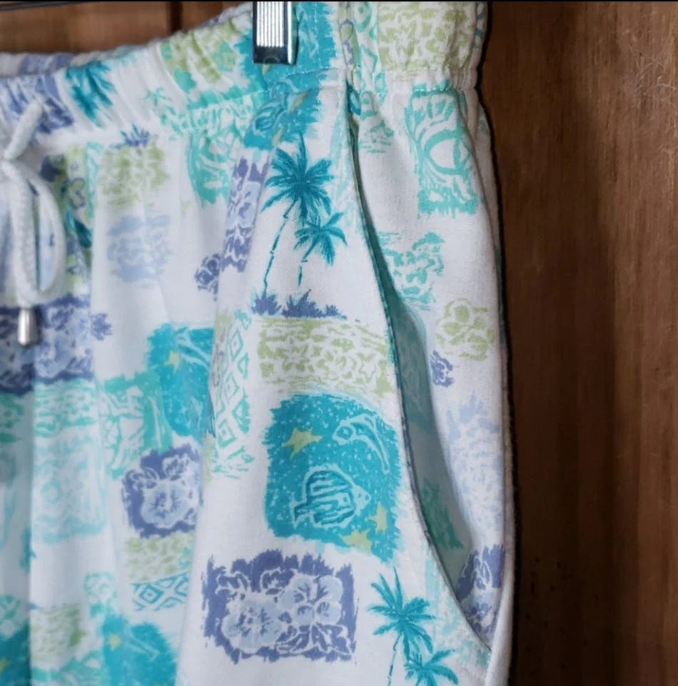 Blue Checker Tropical Theme Shorts by Koret - Image 10