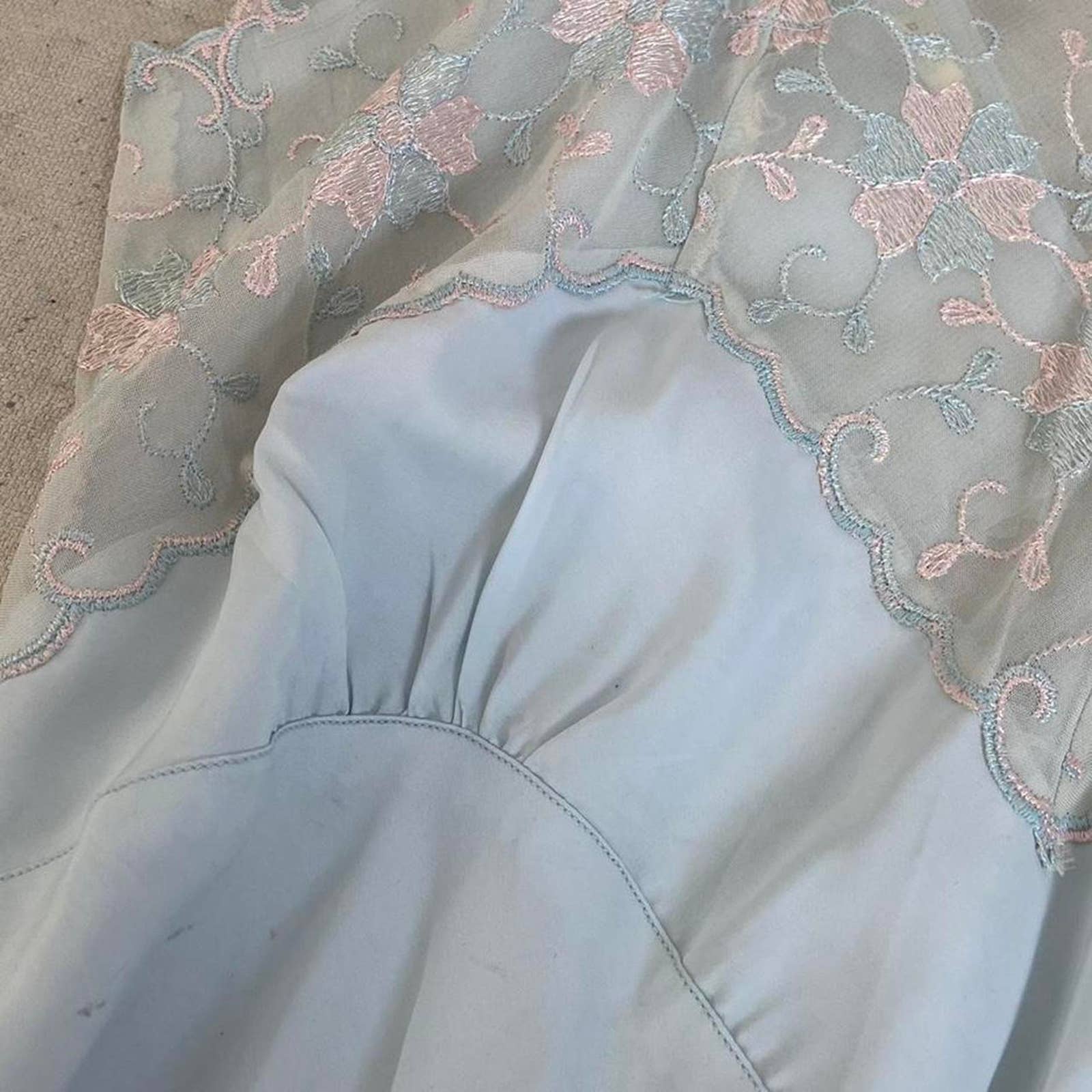 True Vintage 40s Baby Blue Rayon Half Slip Dress - Image 3