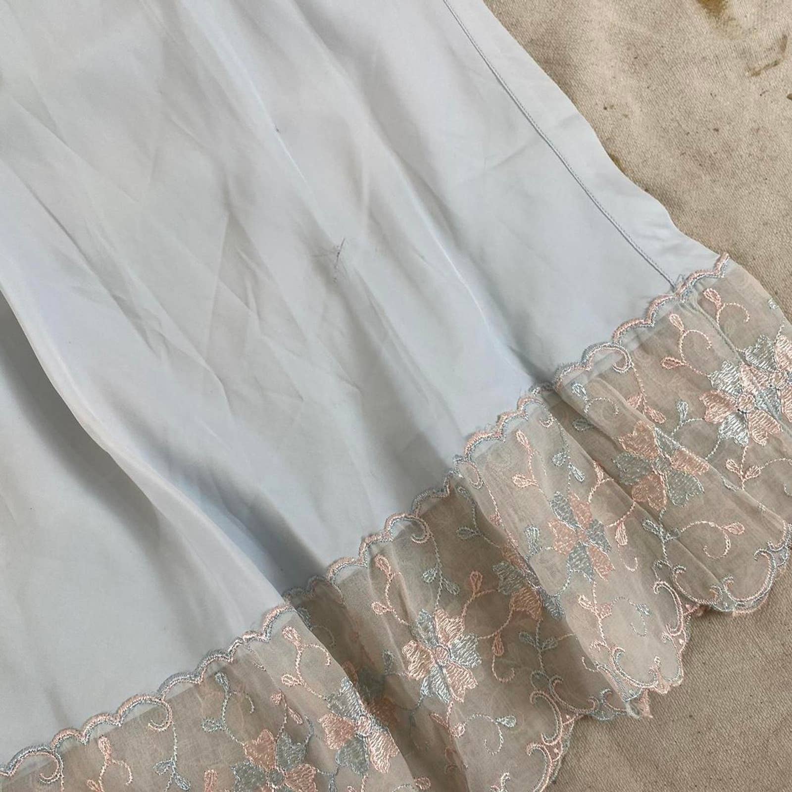 True Vintage 40s Baby Blue Rayon Half Slip Dress - Image 4