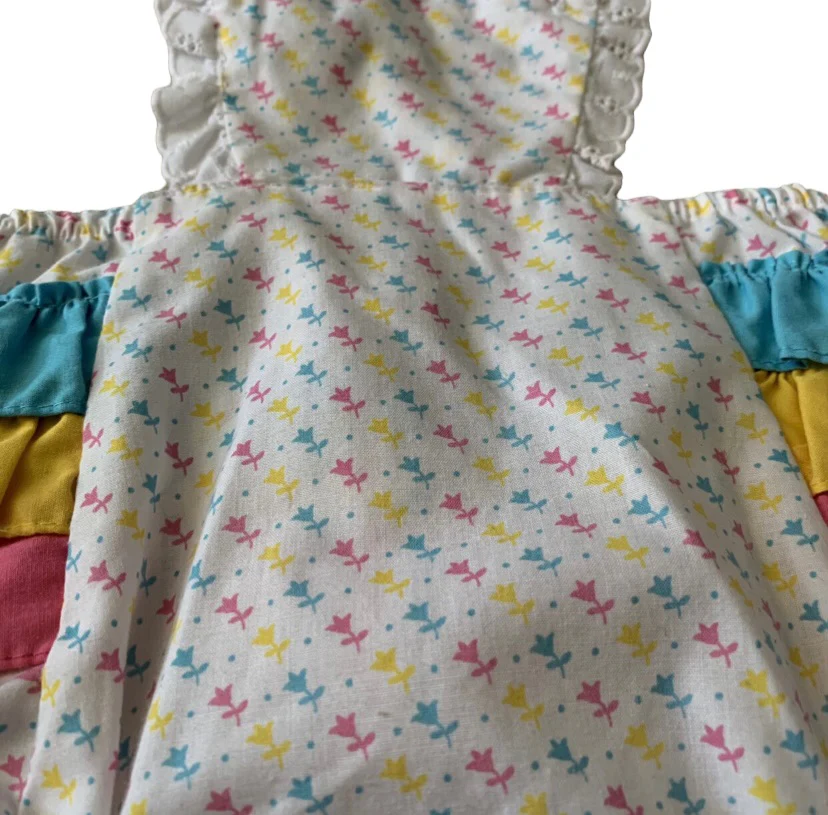 Tulip Print Ruffle Sunsuit Romper By Cuties by Judy - Image 3