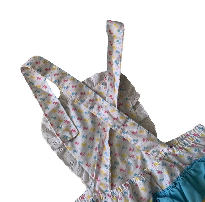 Tulip Print Ruffle Sunsuit Romper By Cuties by Judy - Image 4