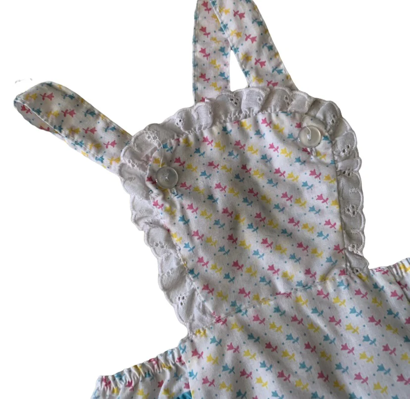 Tulip Print Ruffle Sunsuit Romper By Cuties by Judy - Image 7