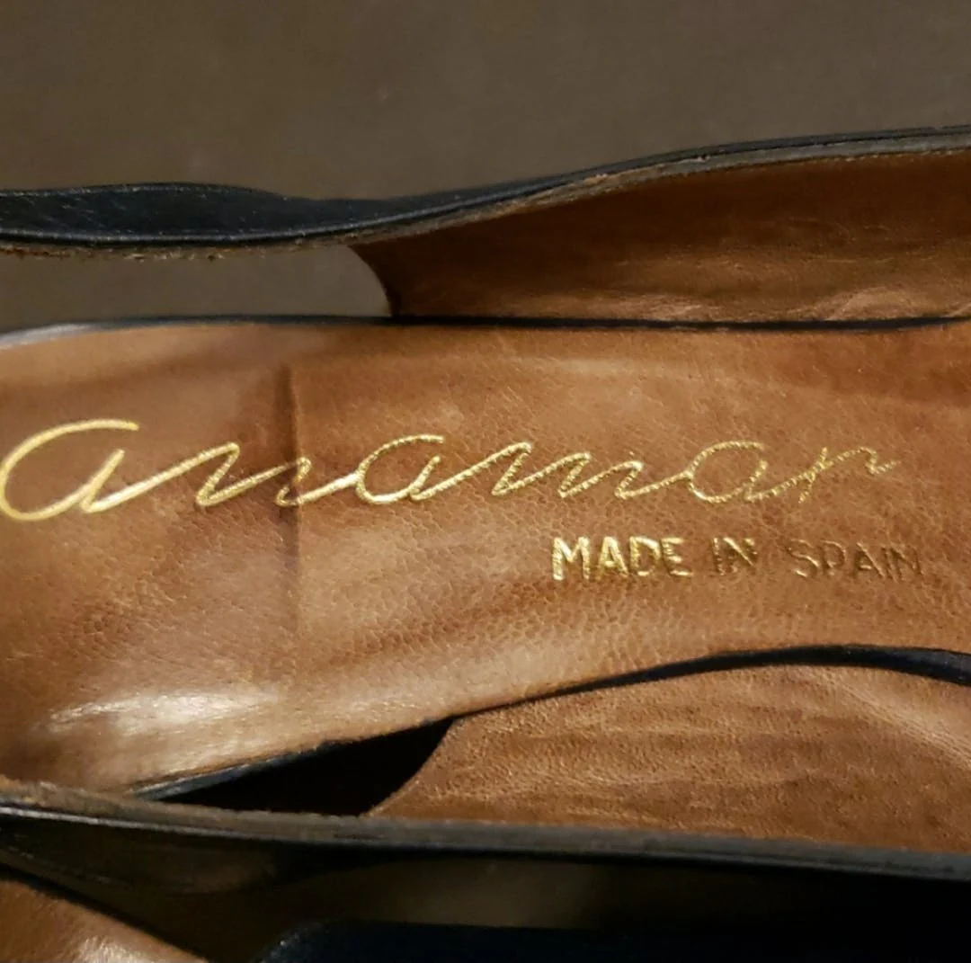 Blue Leather Sling Back Heels by Anamar For Nordstrom - Image 16