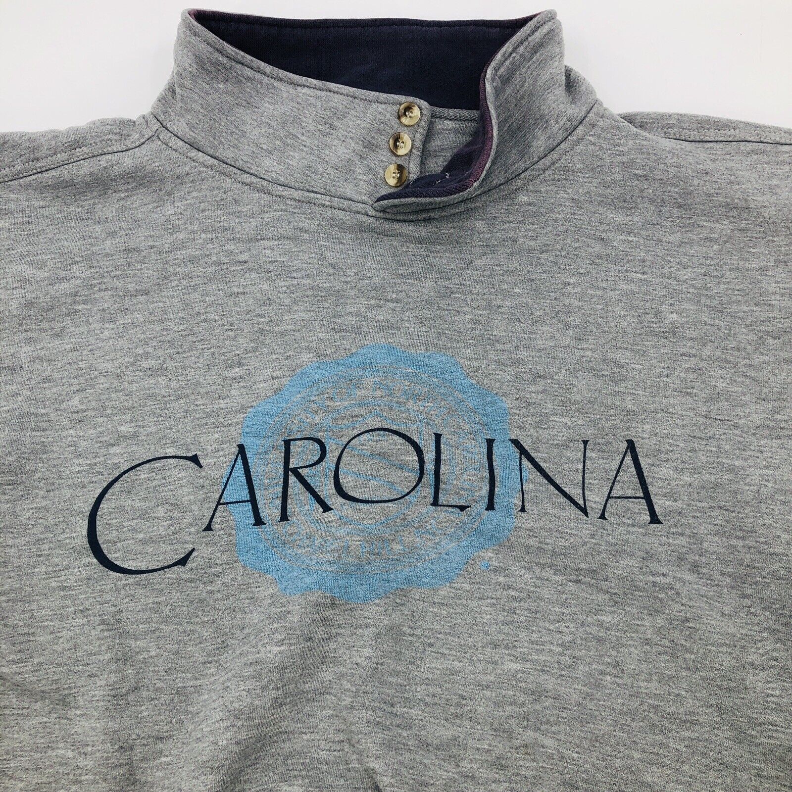 Unc Chapel Hill Mock Neck Sweatshirt Carolina Crest Gray Large by Gear for Sports - Image 10