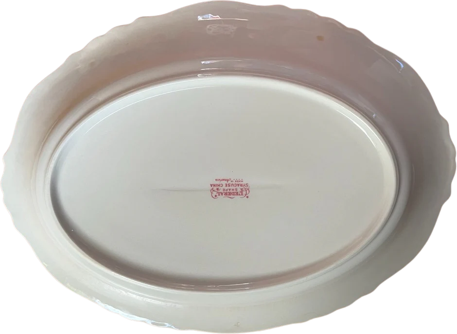 80s Vintage China Serving Plate With Rose Motif By Federal Shape Syracuse China - Image 2