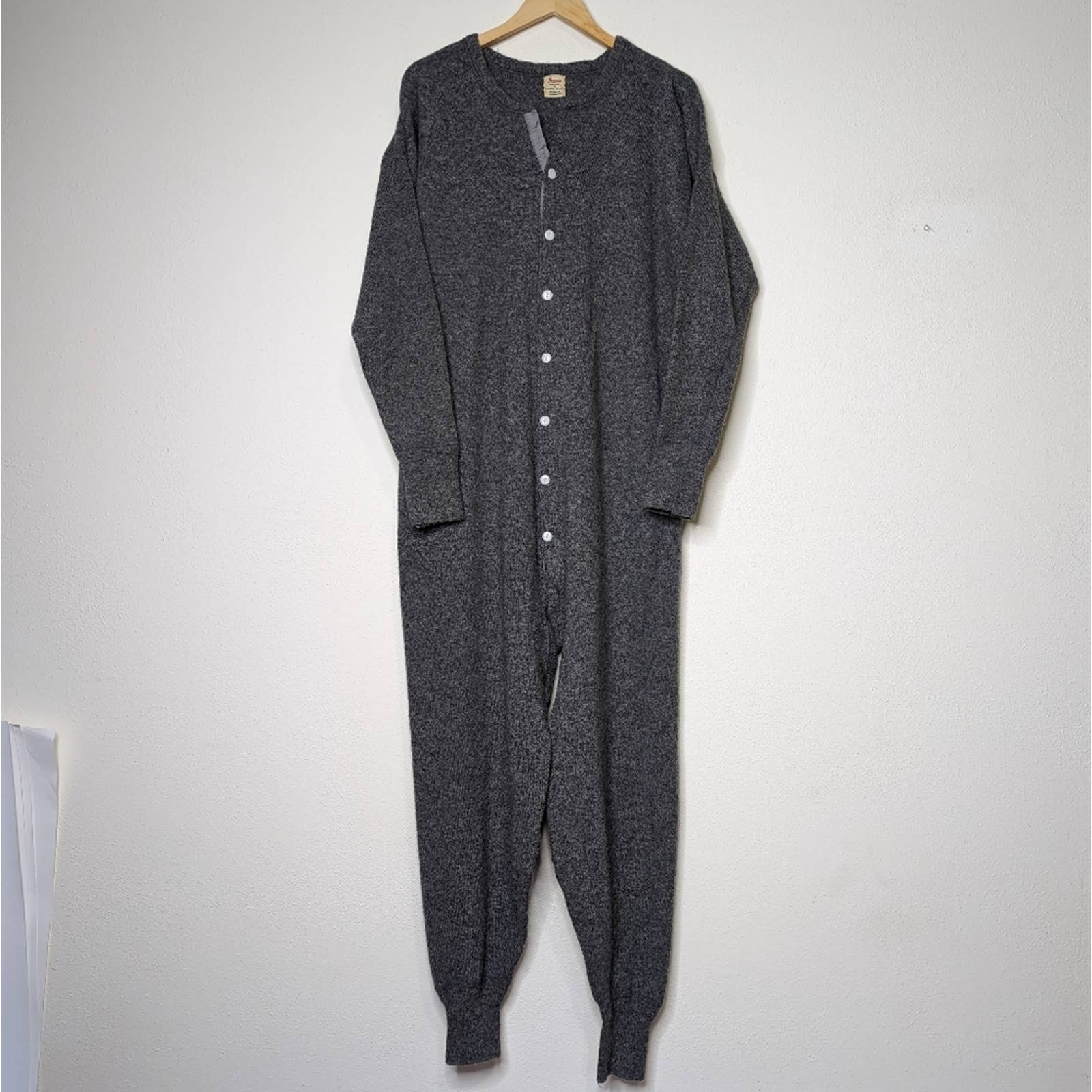Vintage 40S 50S Wool Knit Union Suit Long Johns Cowboy Pajamas by Penmans - Image 2