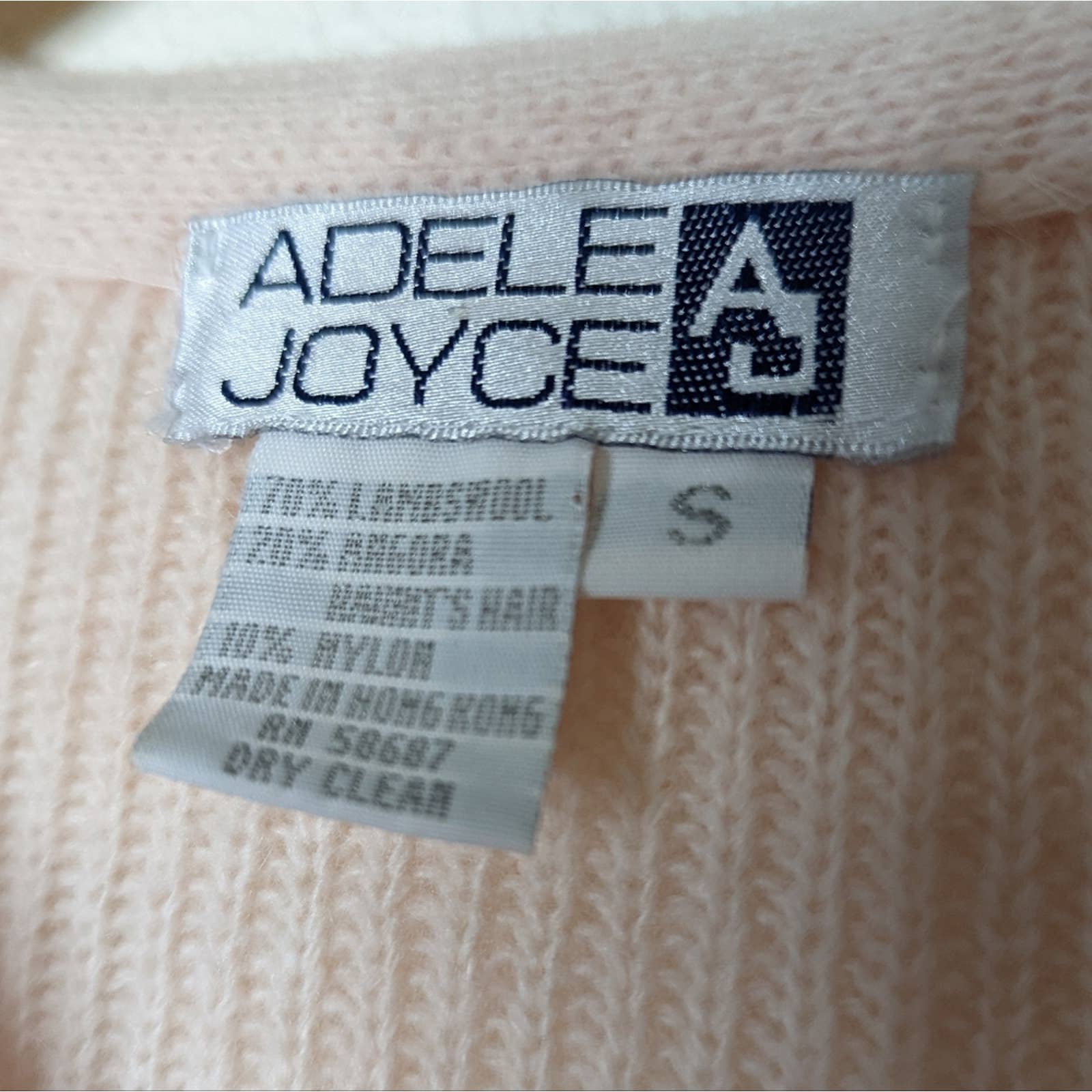 80s Vintage Pink Wool Cable Knit Balloon Sleeve Cardi By Adele Joyce - Image 10