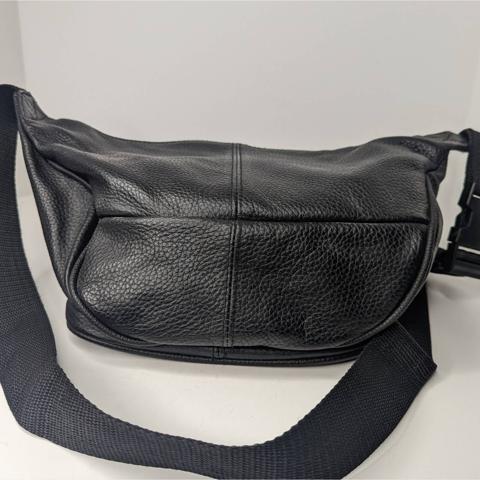 Vintage Apc Black Leather Bum Bag Fanny Pack Xl By APC - Image 13