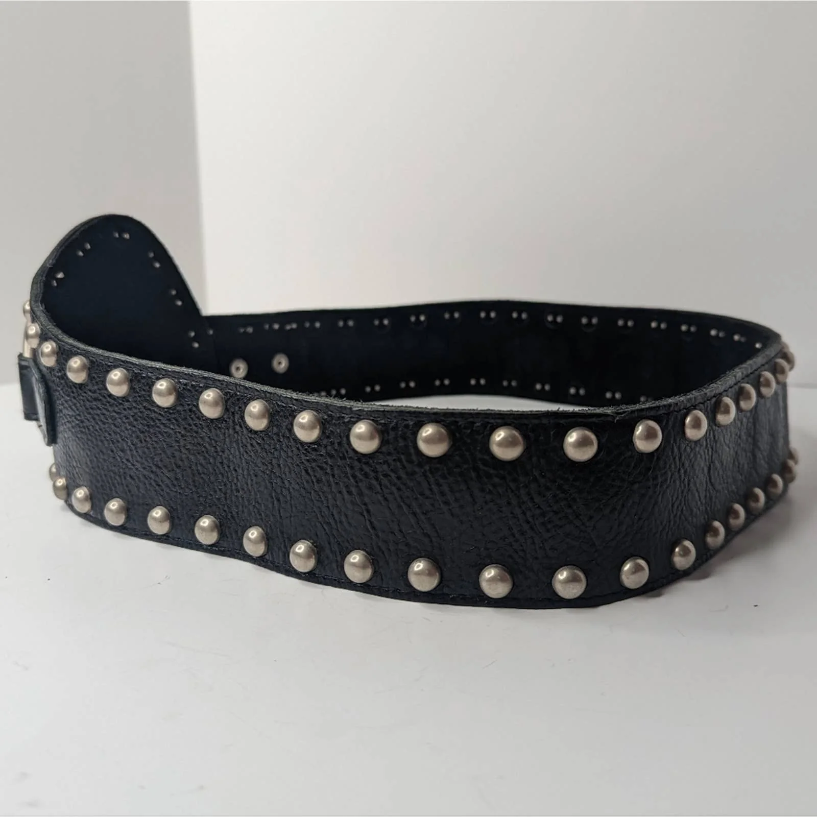 Vintage Studded Leather Wide Waist Belt By Cybthia H - Image 3