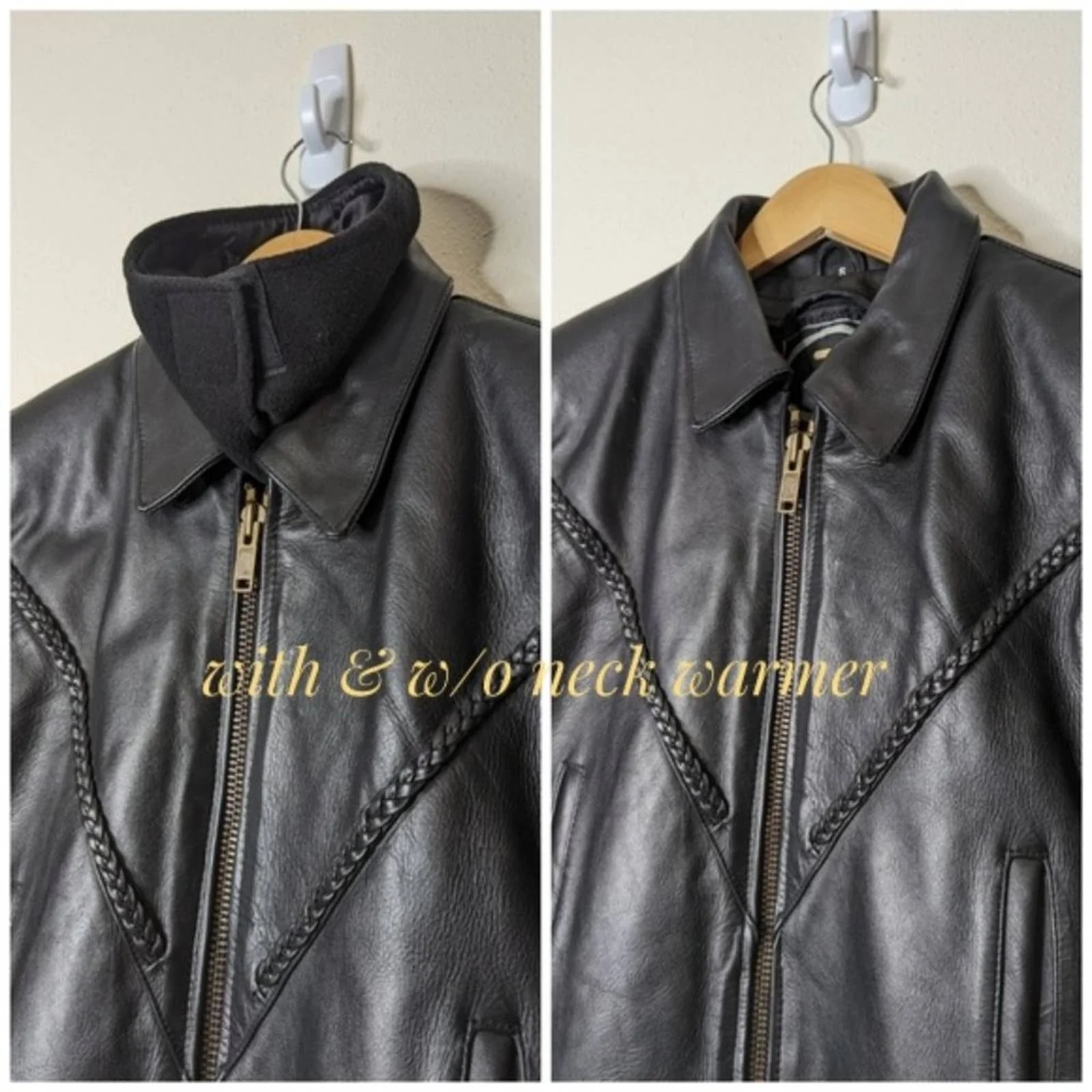 Vintage Leather Motorcycle Jacket Heavy Riding By Zony - Image 2
