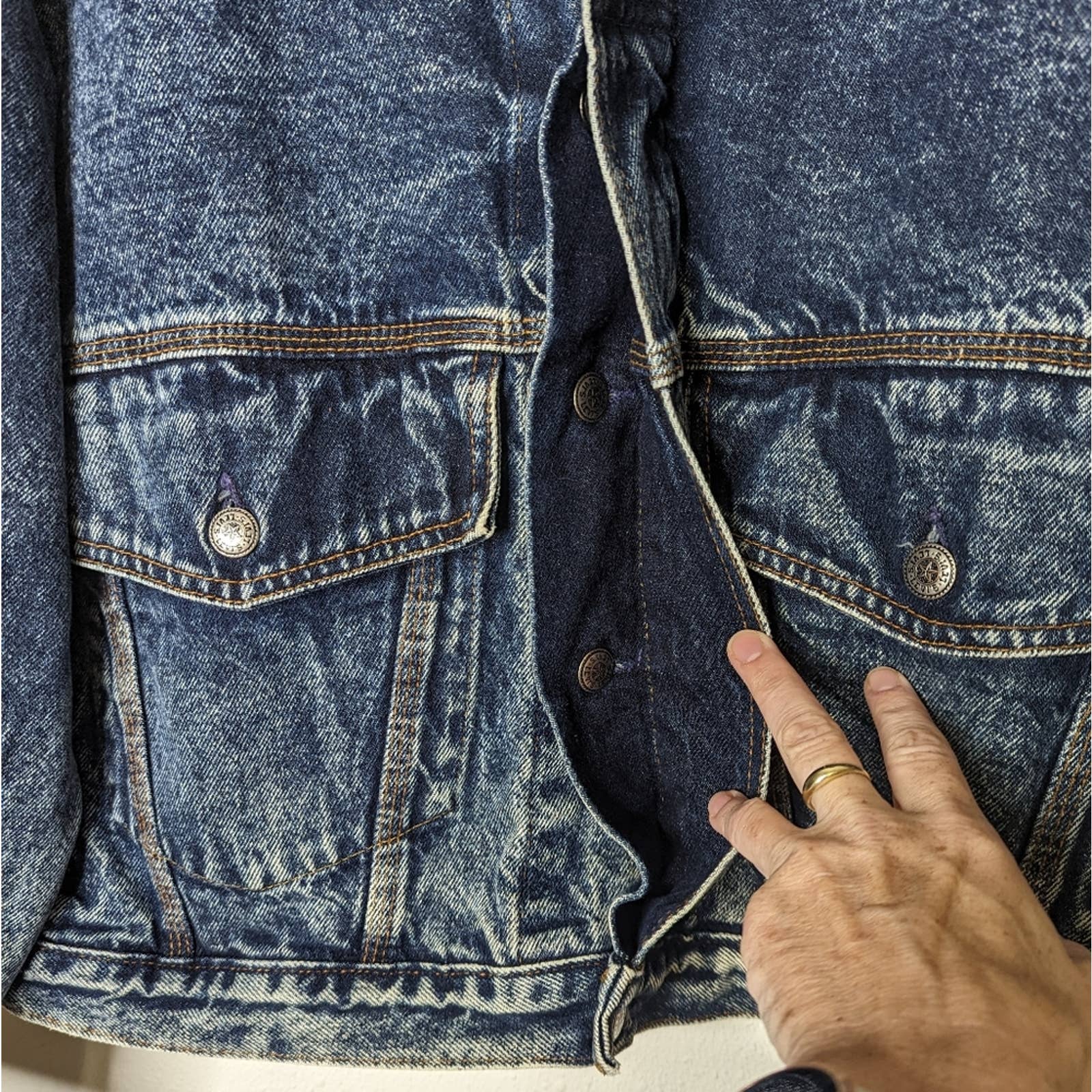 80s 80s Acid Washed A2 Bomber Jacket Corduroy By Levi's - Image 10
