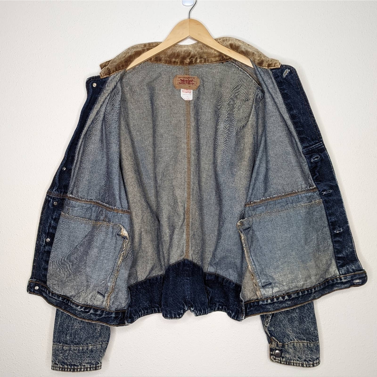 80s 80s Acid Washed A2 Bomber Jacket Corduroy By Levi's - Image 12