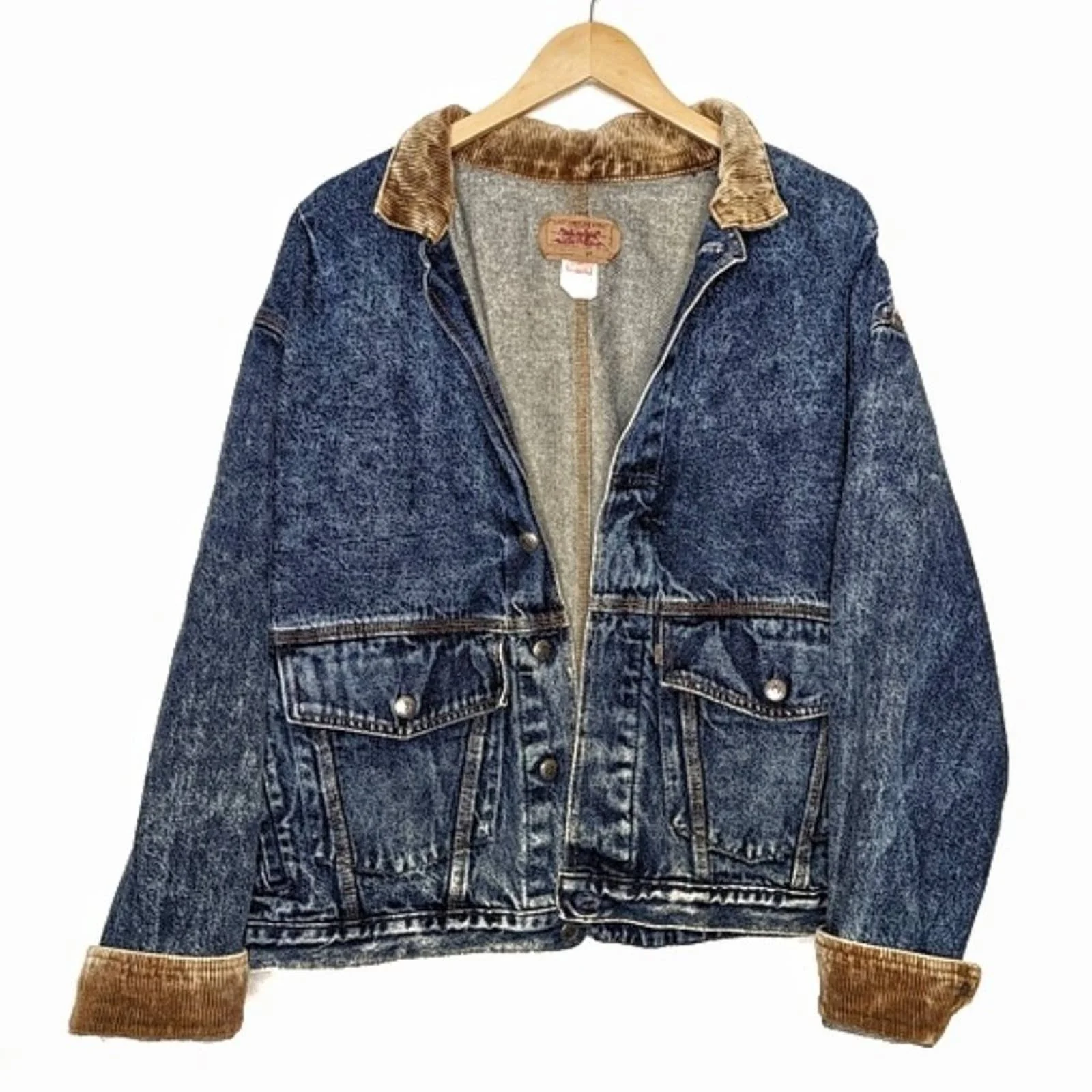 80s 80s Acid Washed A2 Bomber Jacket Corduroy By Levi's - Image 2