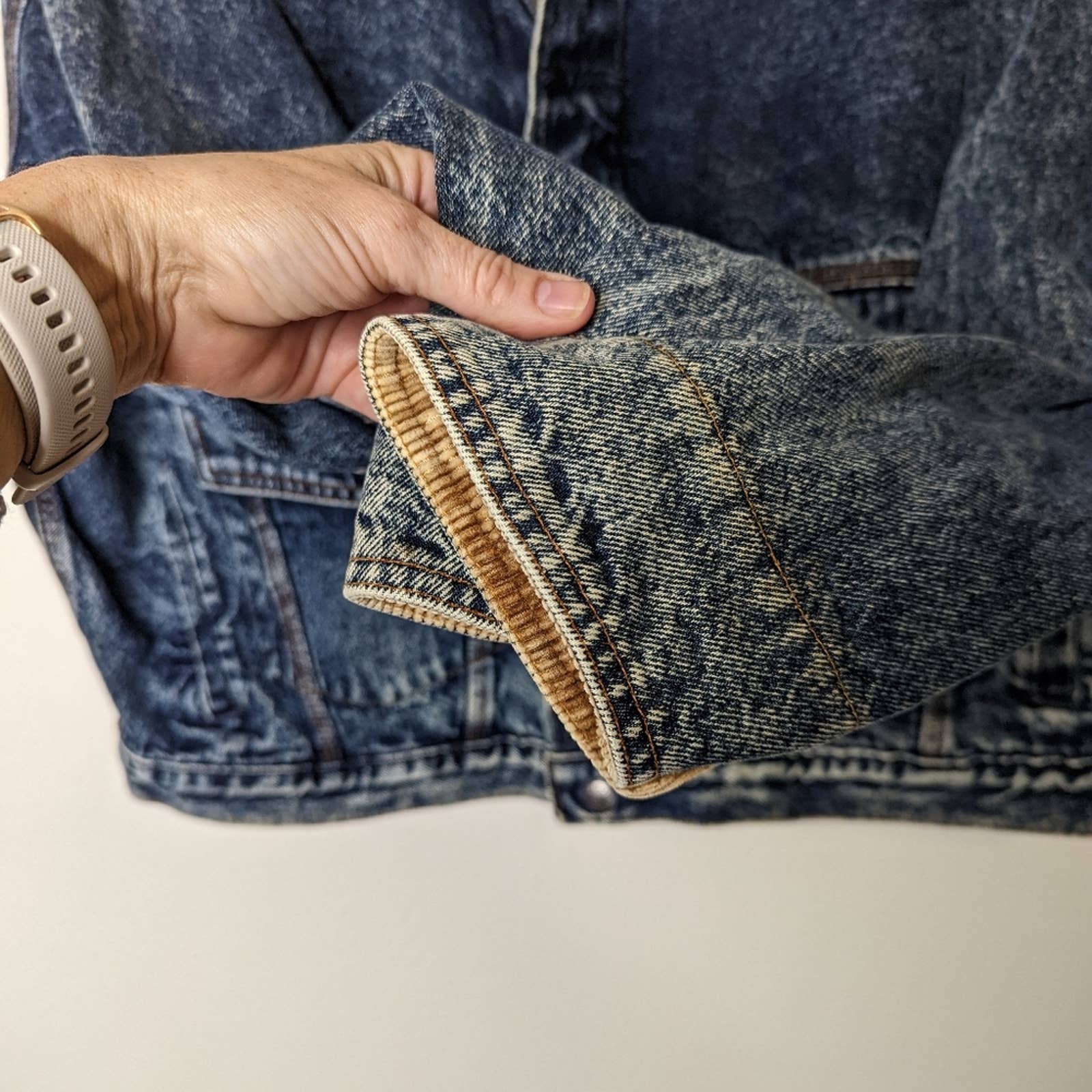 80s 80s Acid Washed A2 Bomber Jacket Corduroy By Levi's - Image 5