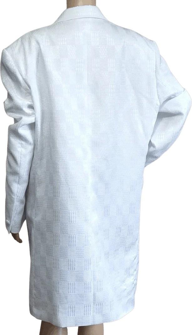 Unisex (popular 40's) White Zoot Suit Coat by Alberto Celini - Image 2