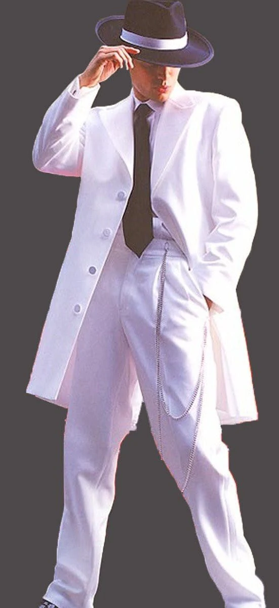 Unisex (popular 40's) White Zoot Suit Coat by Alberto Celini - Image 3
