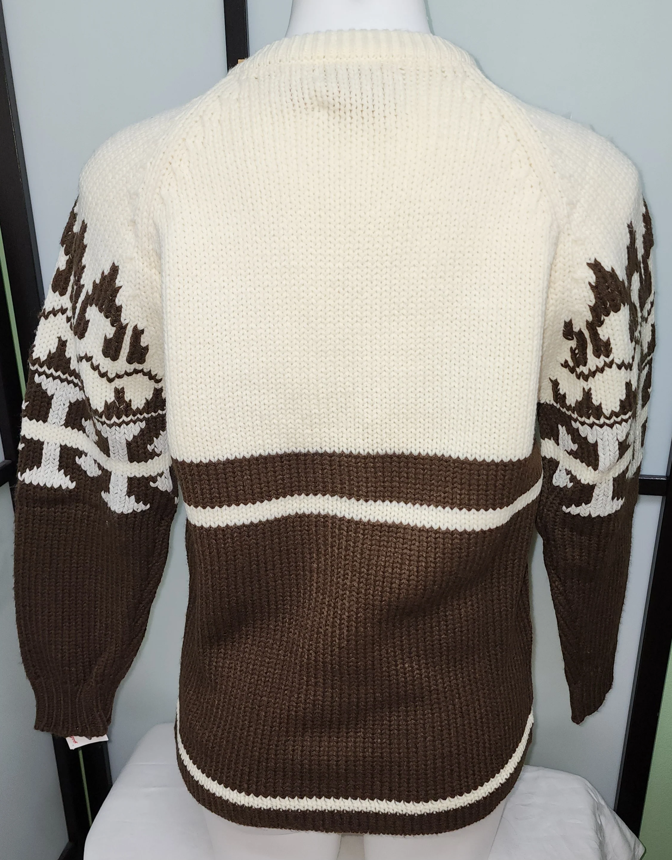Unworn Brown Cream Chunky Cardigan Sweater Nwt L By Carol Brent - Image 5