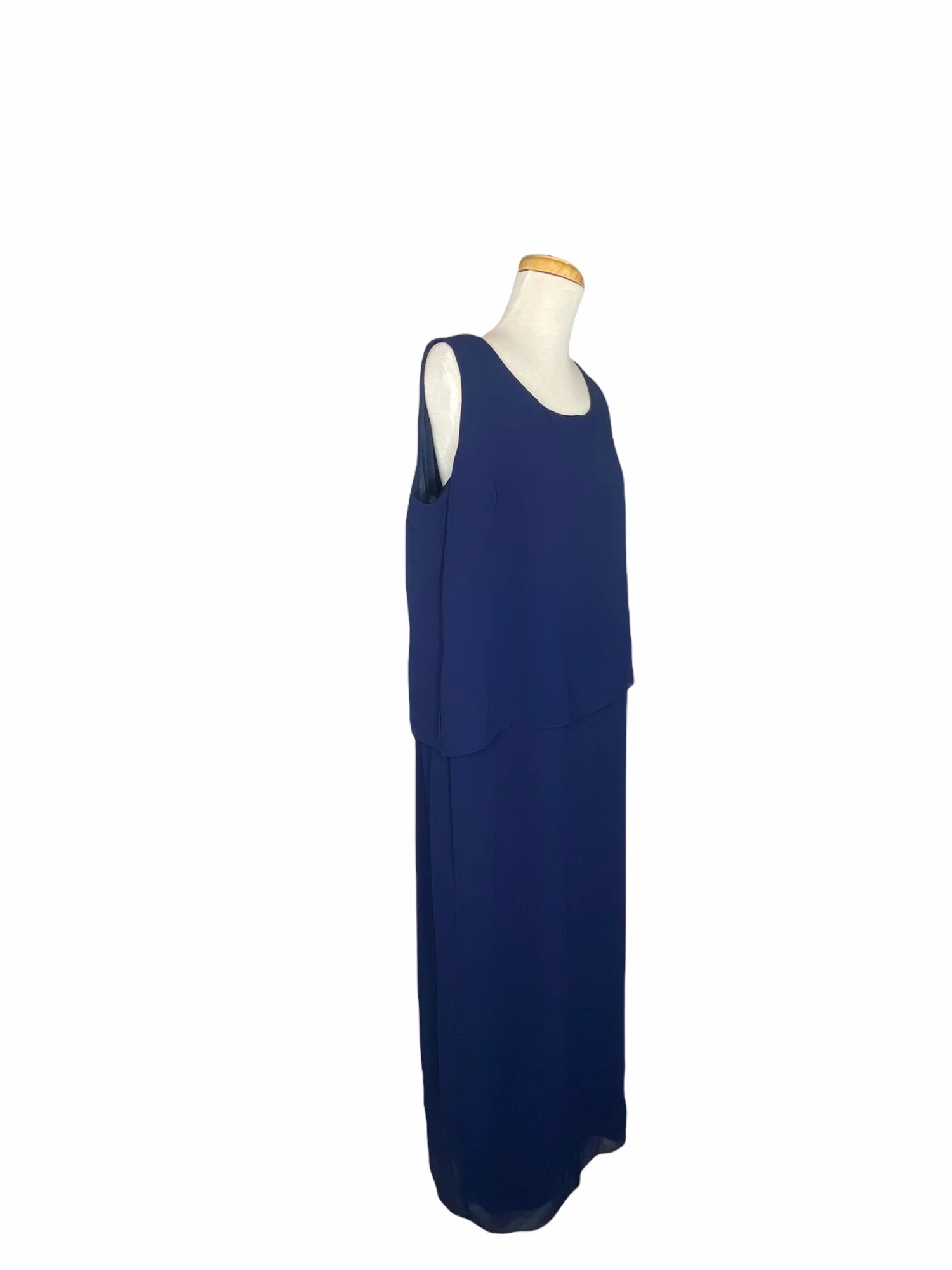 Ursula of Switzerland Vintage Chiffon Dress and Jacket Suit Blue by Ursula Of Switzerland - Image 10