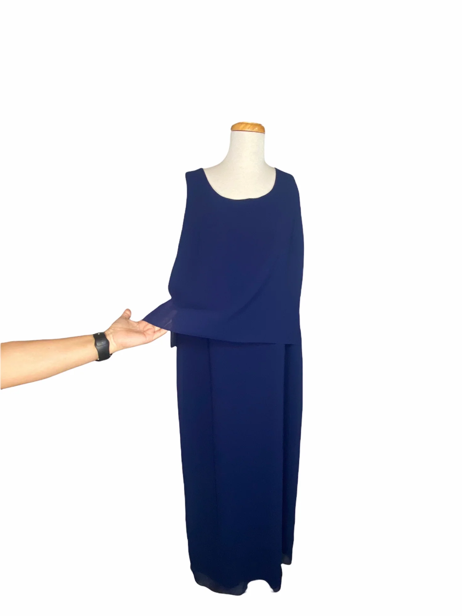 Ursula of Switzerland Vintage Chiffon Dress and Jacket Suit Blue by Ursula Of Switzerland - Image 11