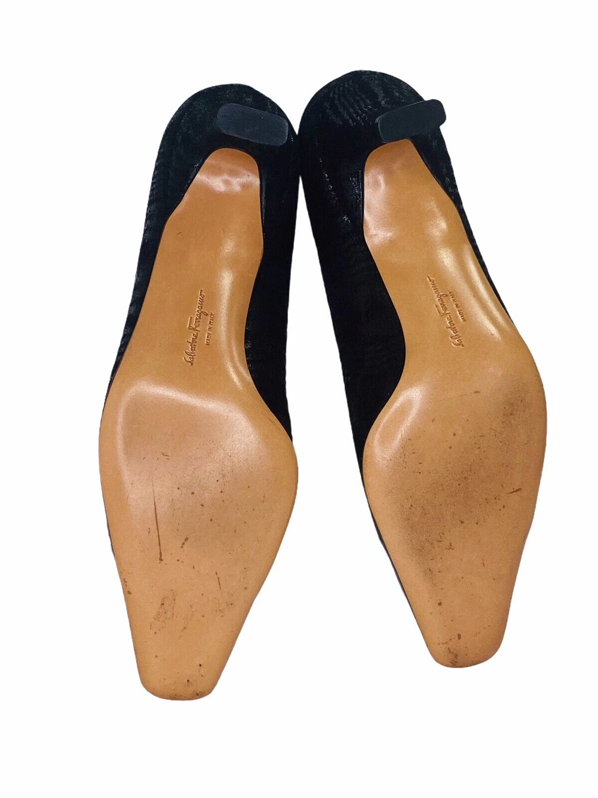 Us 7b Classic Pumps Shoes Black Patent Leather 3” Heels by Salvatore Ferragamo - Image 9