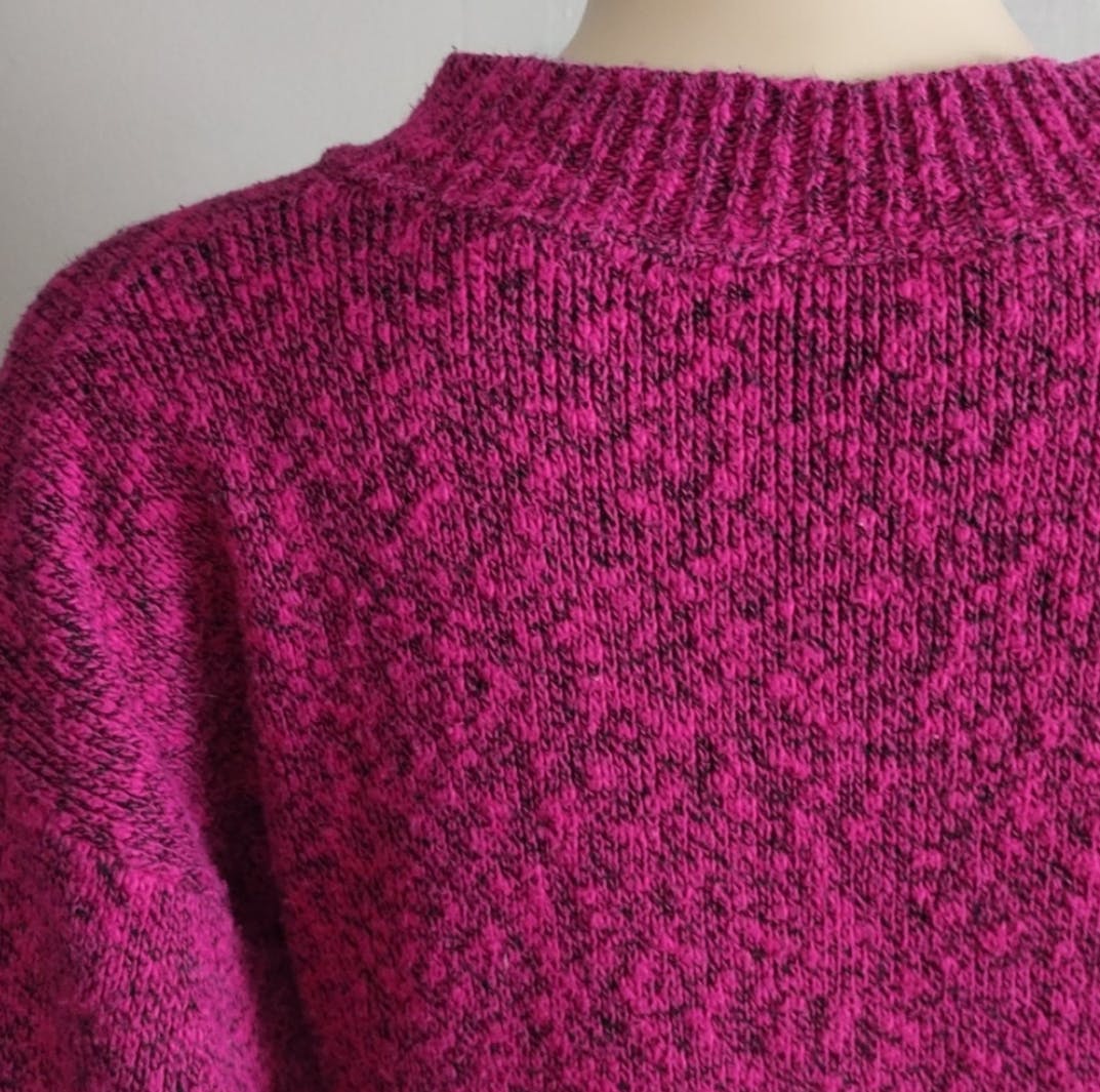 70's Raspberry Graphic Knit Sweater by Yarnworks Usa - Image 4