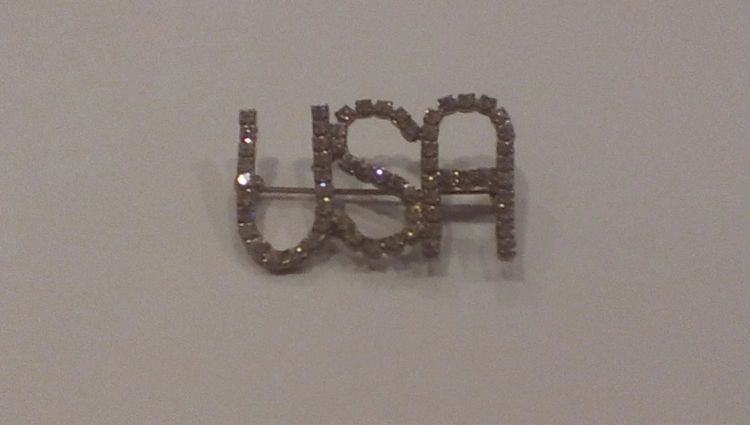 Usa Vintage Sparkling Rhinestone Pin Old Stock New United States - Image 2