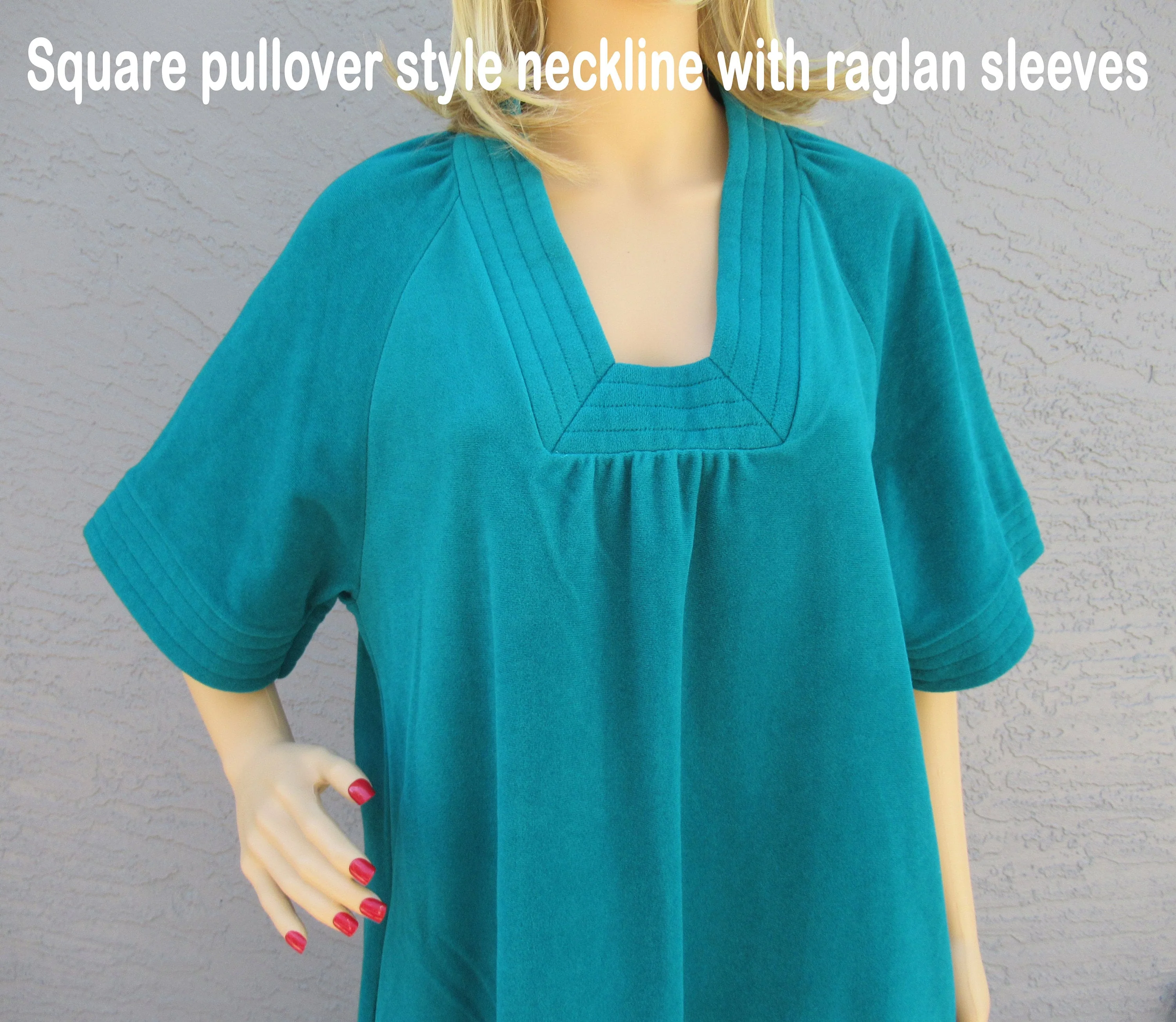 Vanity Fair Pullover Robe Or Lounge Wear Green Dacron Polyester Half Sleeve Fallwinter Style Vintage by Vanity Fair - Image 8