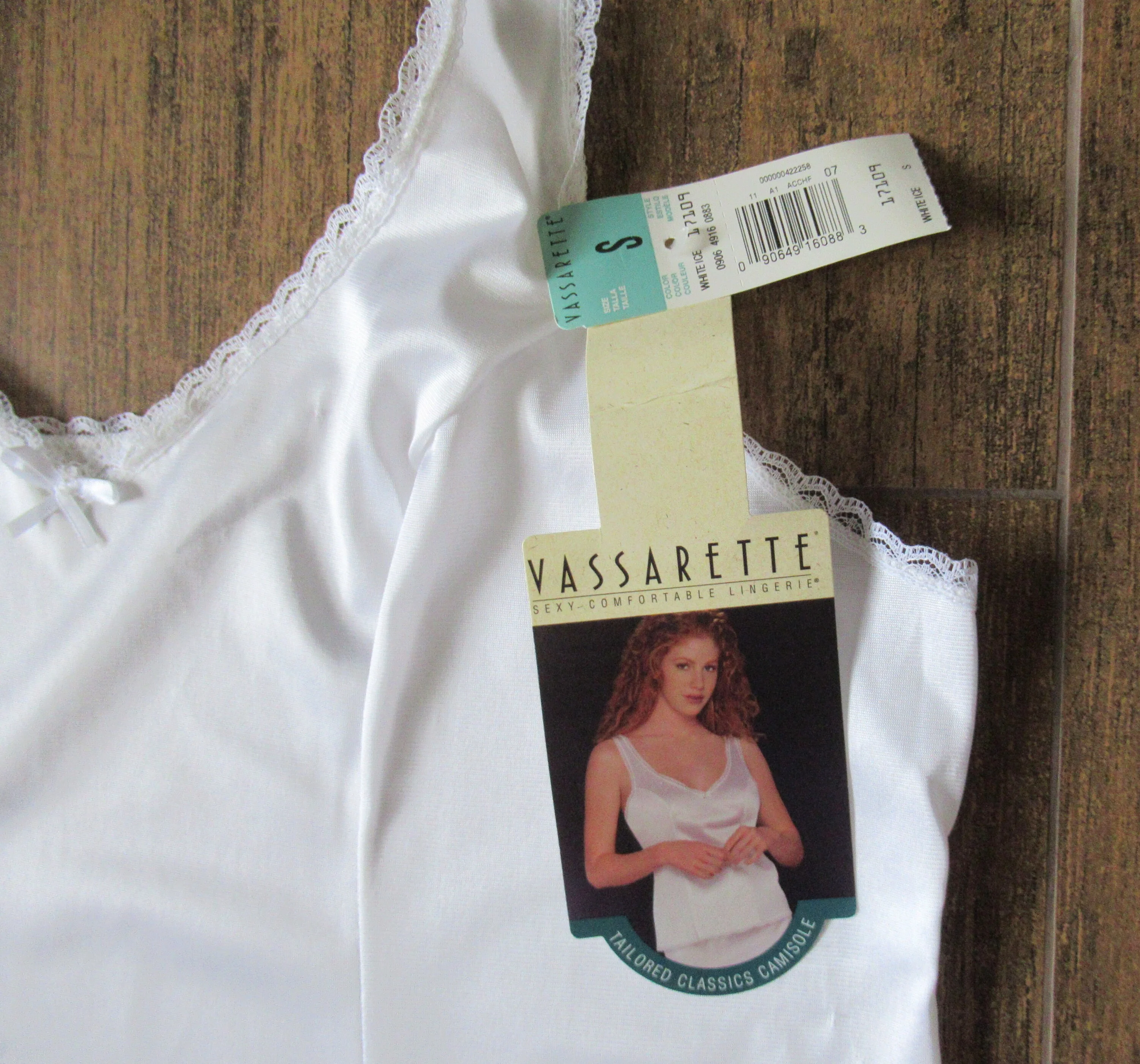 Vassarette Camisole Bright White Nylon Lace Trim S Attached Style Is Called White Ice Vintage Charm by Vassarette - Image 6