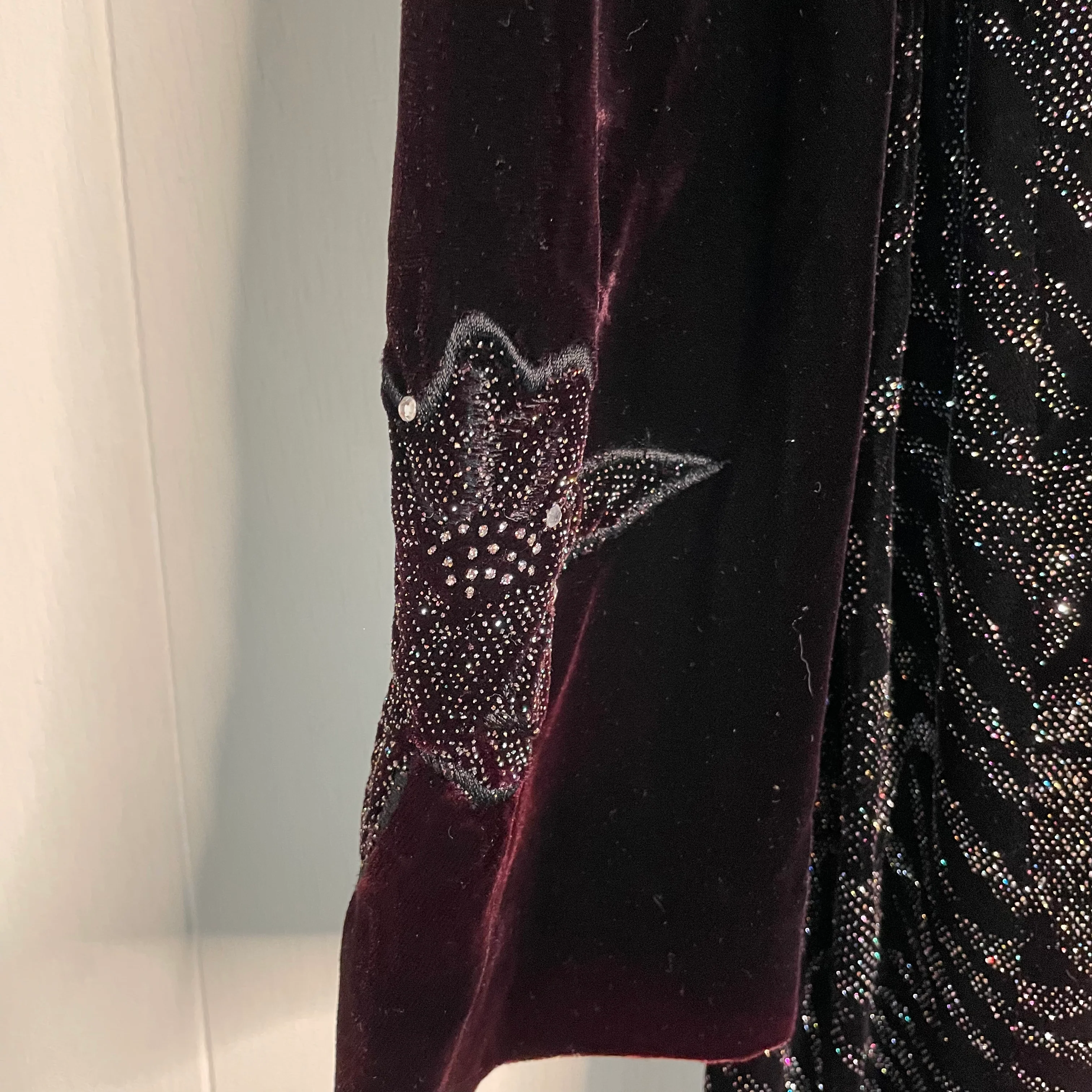 Velvet Burgundy Maroon Floral Maxi Dress By Annaliza Chauri - Image 4