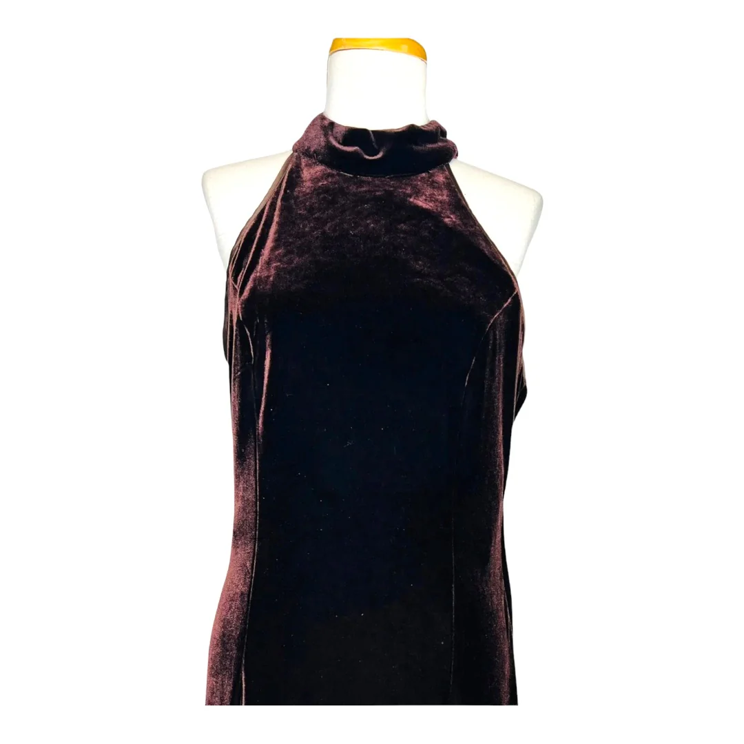 Velvet Formal Maxi Dress Lace Racerback Velour Brown 14 by Dave & Johnny - Image 9