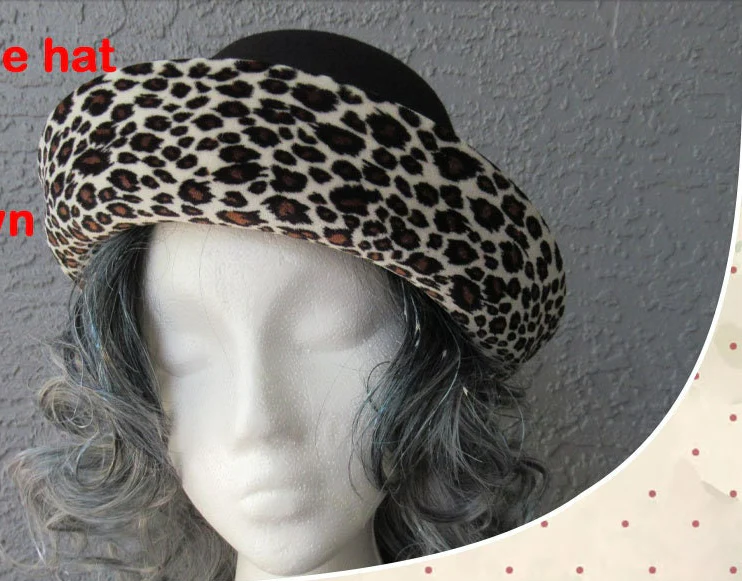 Via Tornabuoni Florence Hat Animal Print Brim Up Or Down Black Soft Wool Polyester and Elastane Fabric Easy To Wear Classic by Tornabuoni - Image 6