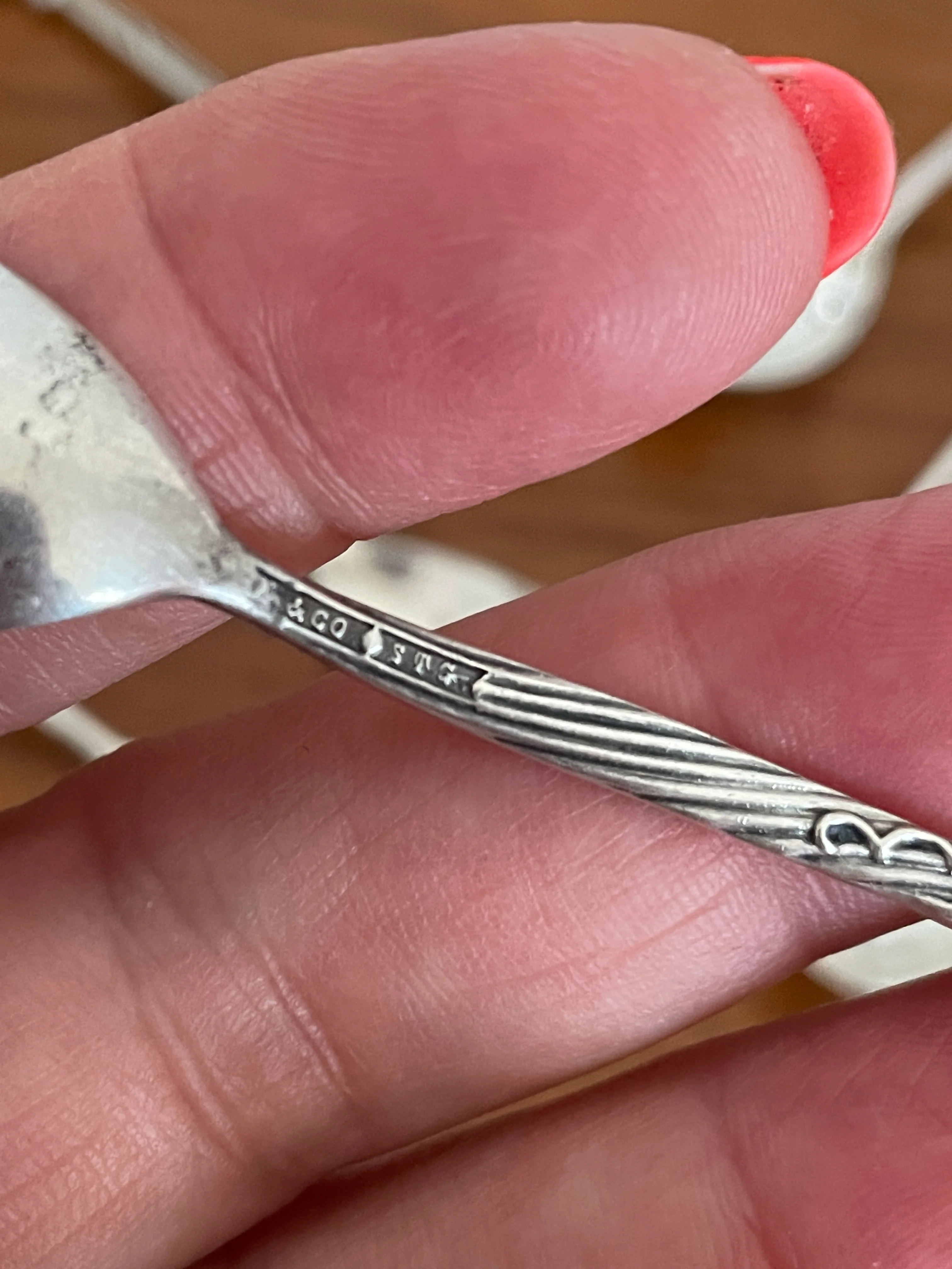 Victorian 12 Floral Demitasse Spoon 1885 Sterling Silver by Tiffany & Co - Image 9