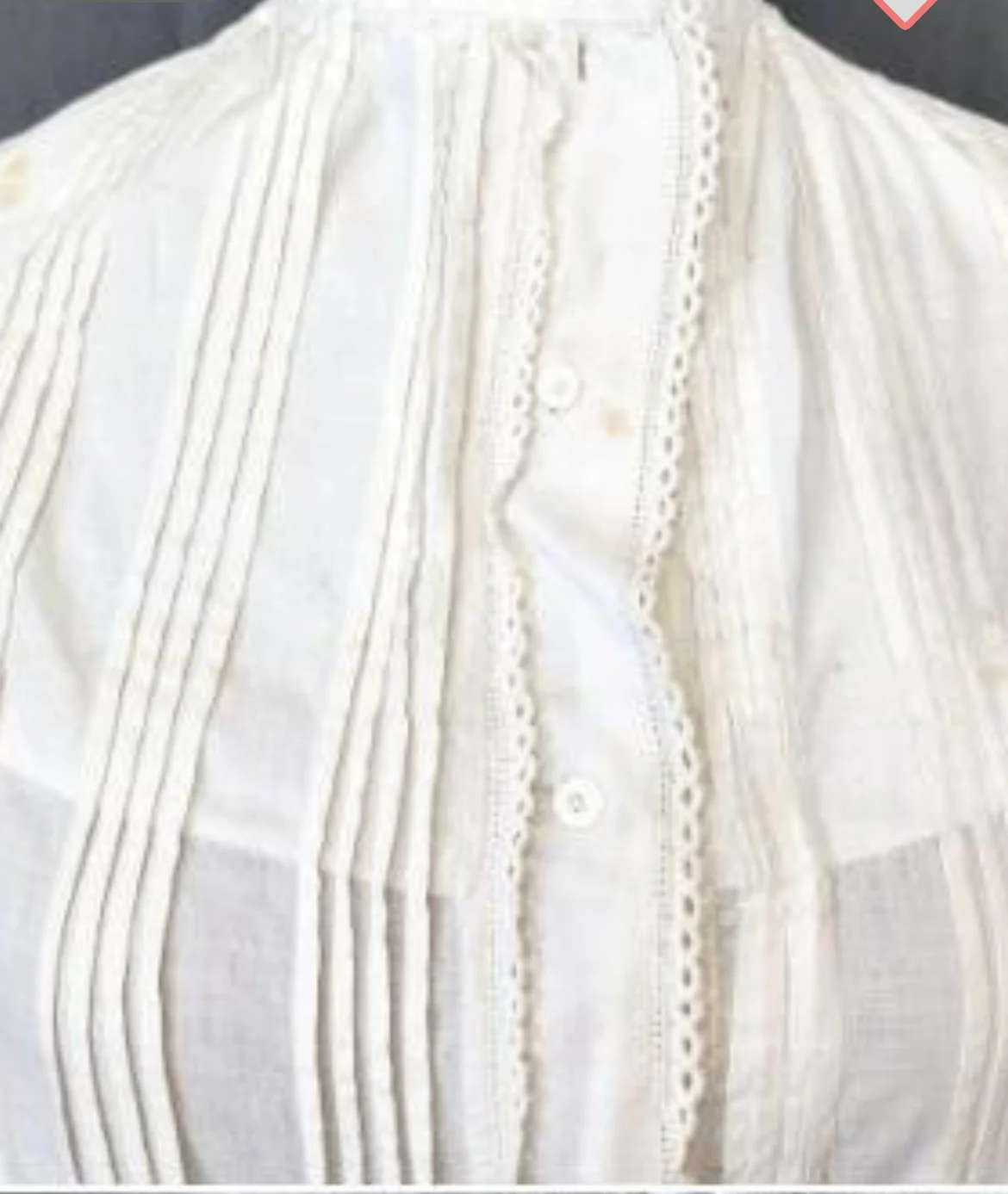 Victorian 1890 Quaker White Cotton Nightgown Trousseau - Image 7