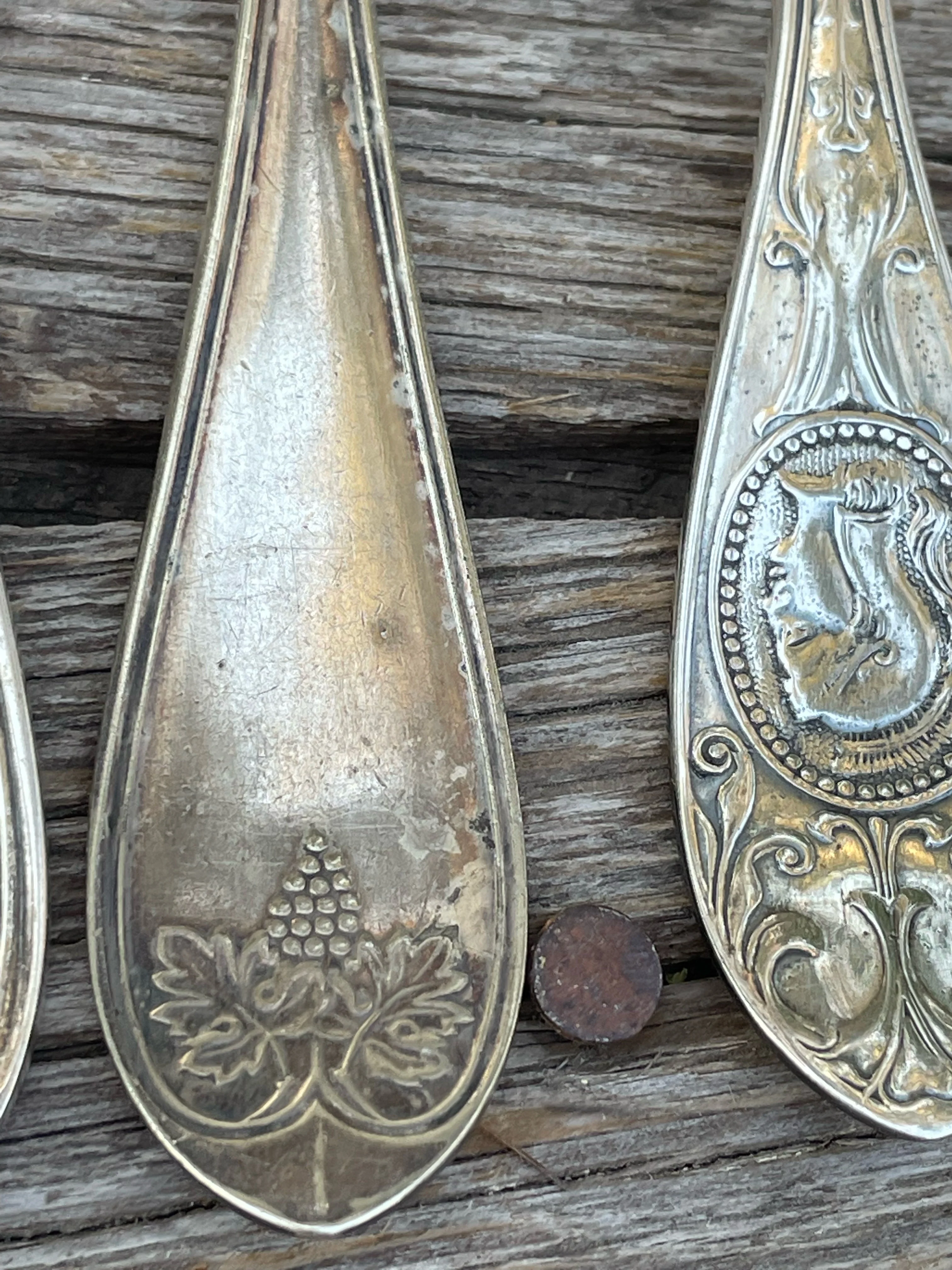 Victorian Antique Mismatched 6 Pastry/cake Forks Silverplate - Image 12