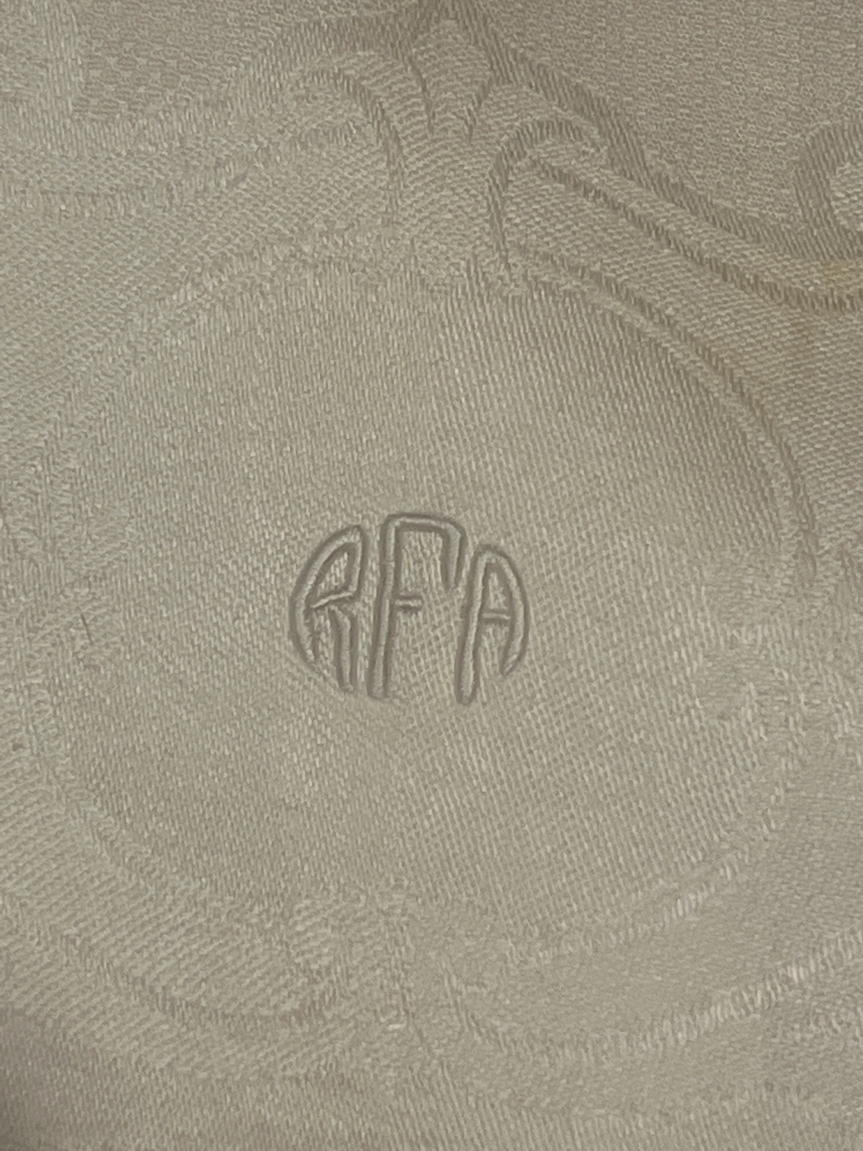 Victorian Antique Monogrammed Cotton Damask Napkins Rfa - Image 4