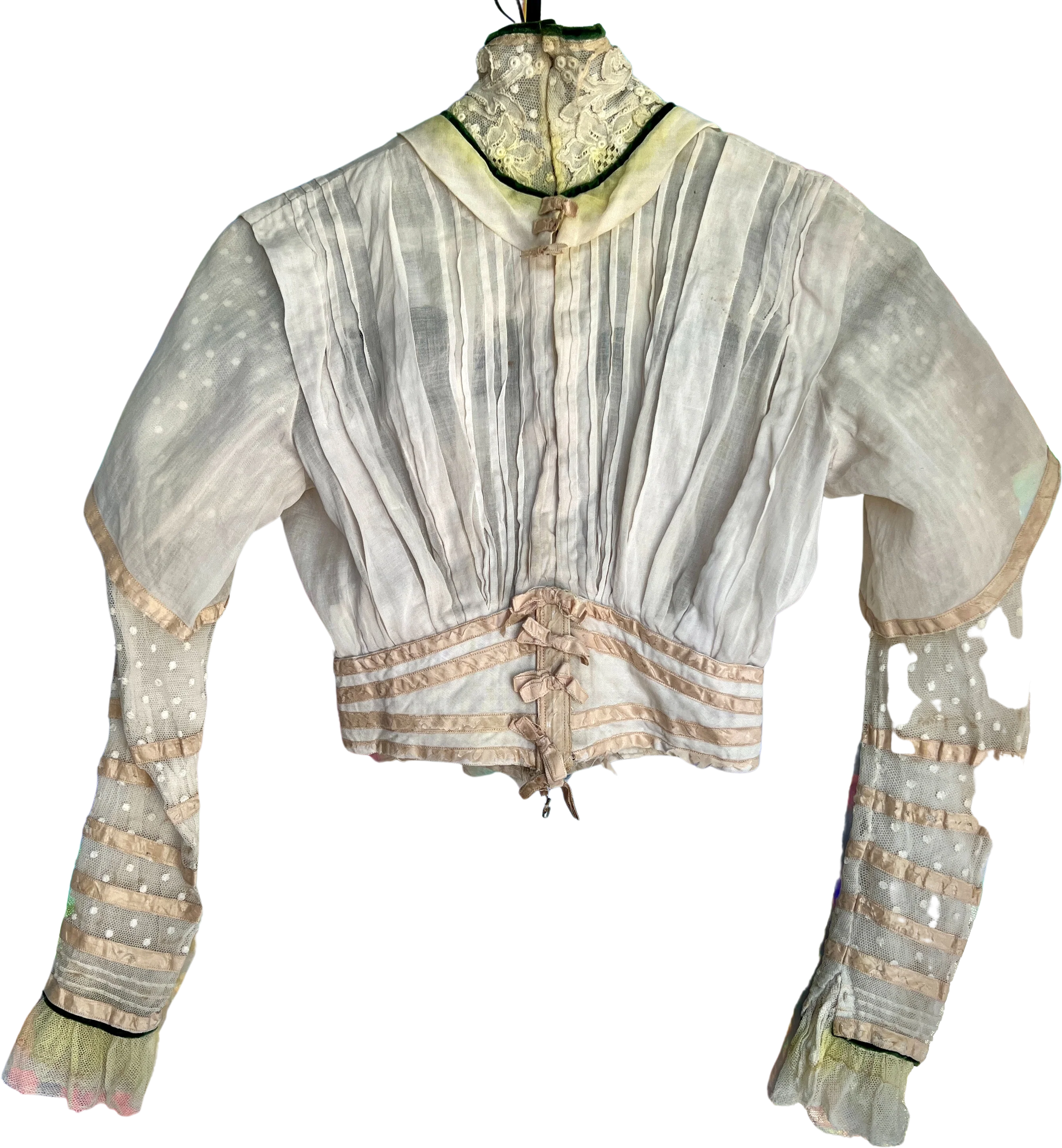 Victorian Cream Long Sleeve Corset Waist Blouse