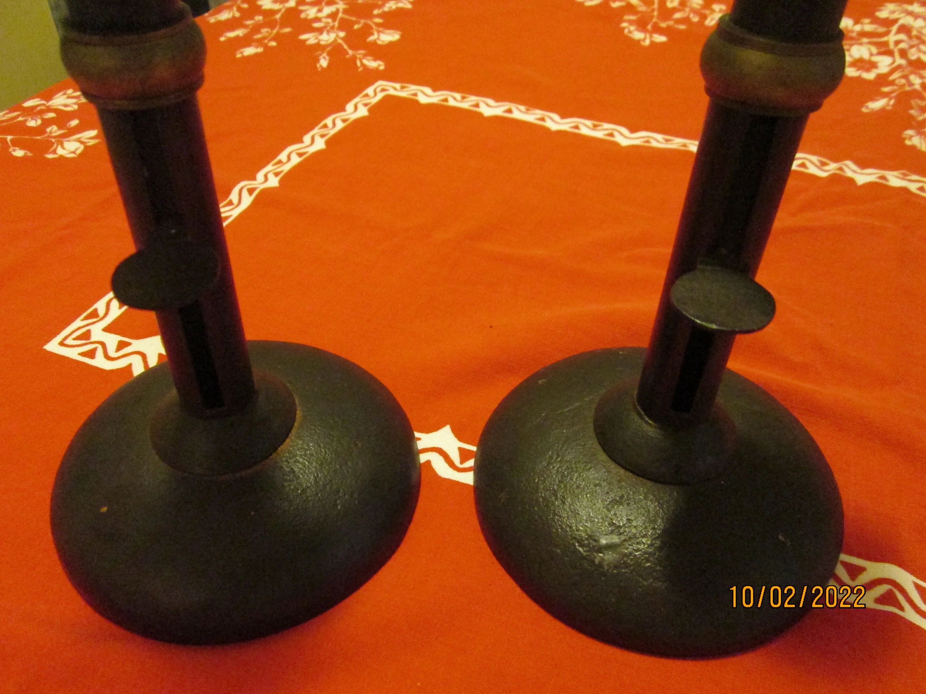 Victorian Hogscraper Wedding Band Candlesticks Pair Rare - Image 7