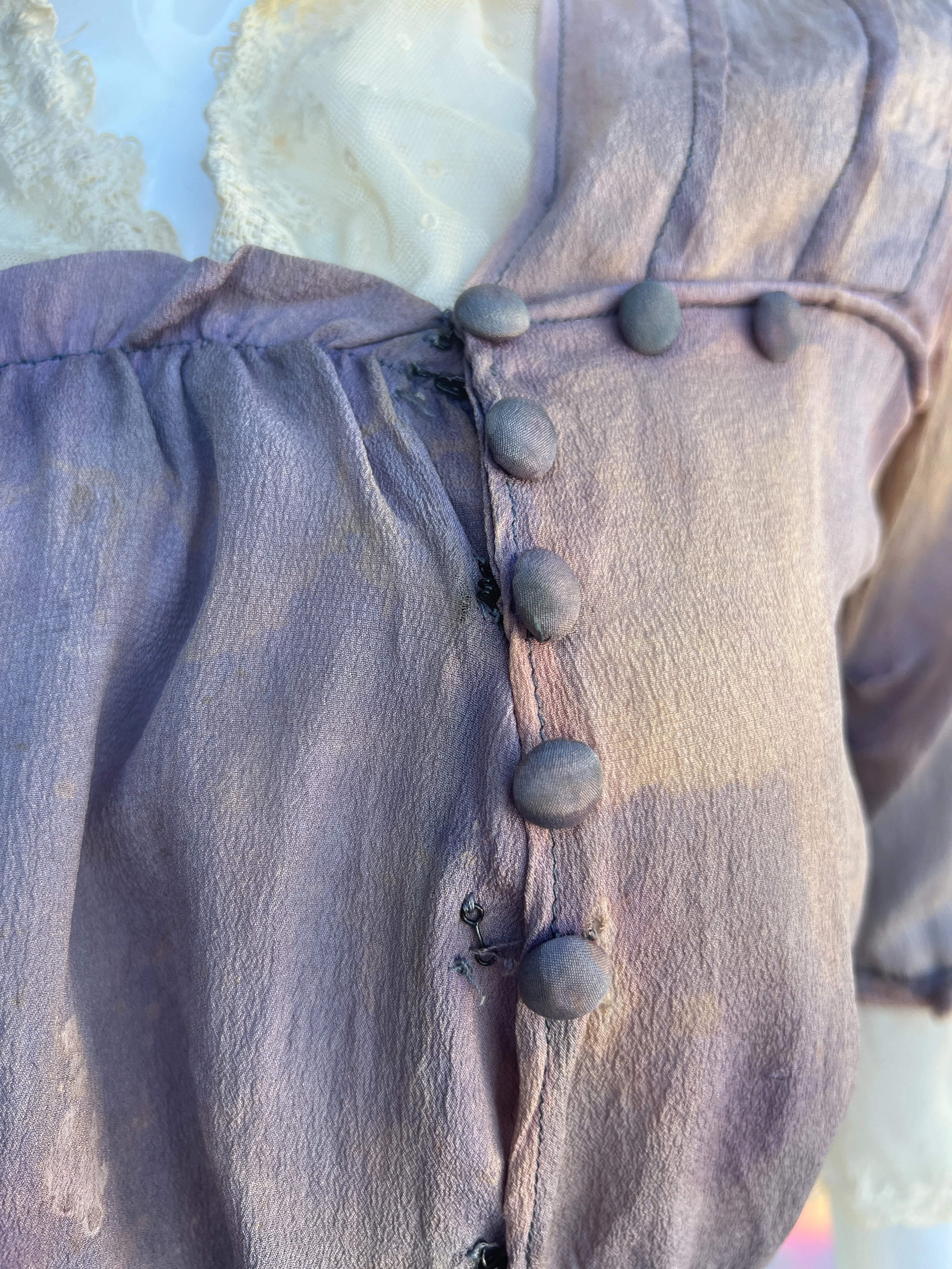 Victorian Lavender Top with Cream Lace Trim by RN Dupont Gowns - Image 11